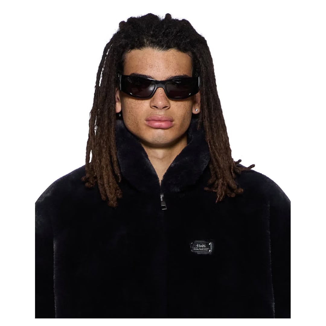 Ksubi HUSSLE FAUX FUR JACKET BLACK