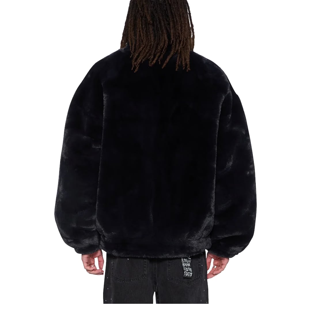 Ksubi HUSSLE FAUX FUR JACKET BLACK