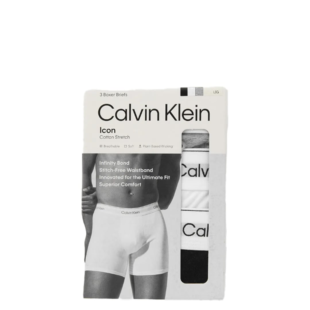 Calvin Klein 3-PACK ICON COTTON STRETCH BOXER BRIEFS
