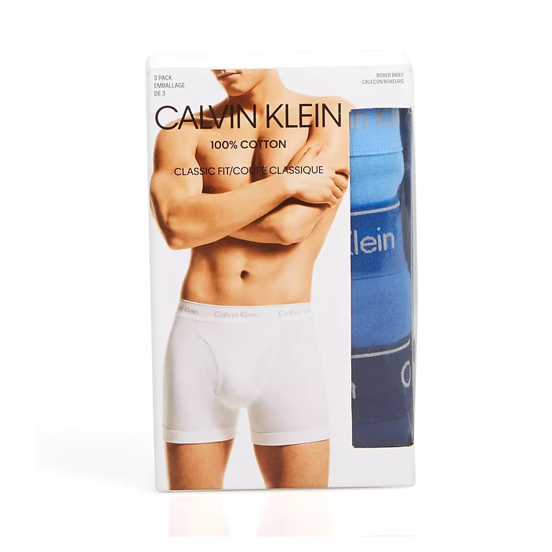 Calvin Klein 3-PACK CLASSIC FIT BOXER BRIEFS BLUE