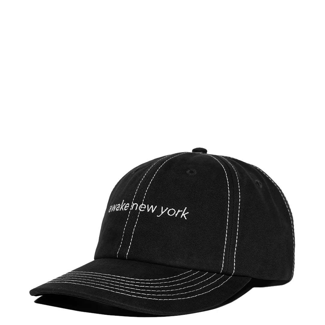Awake NY CONTRAST STITCH 6 PANEL HAT BLACK