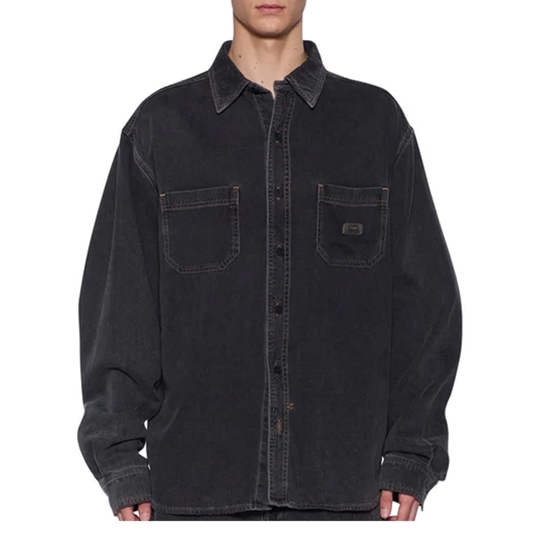 Ksubi VULTURE DENIM LONG SLEEVE SHIRT BAXTER BLACK