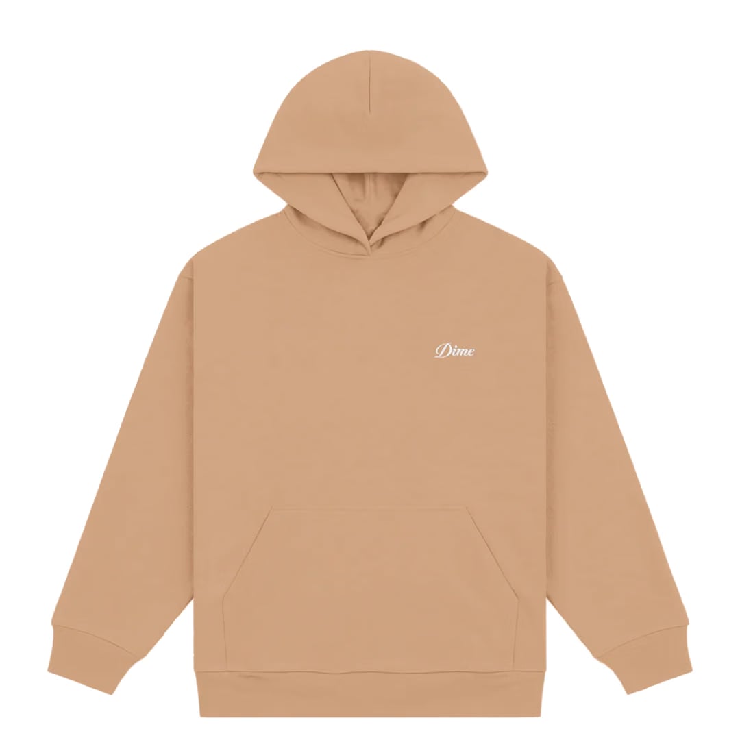 Dime CURSIVE SMALL LOGO HOODIE HAZELNUT