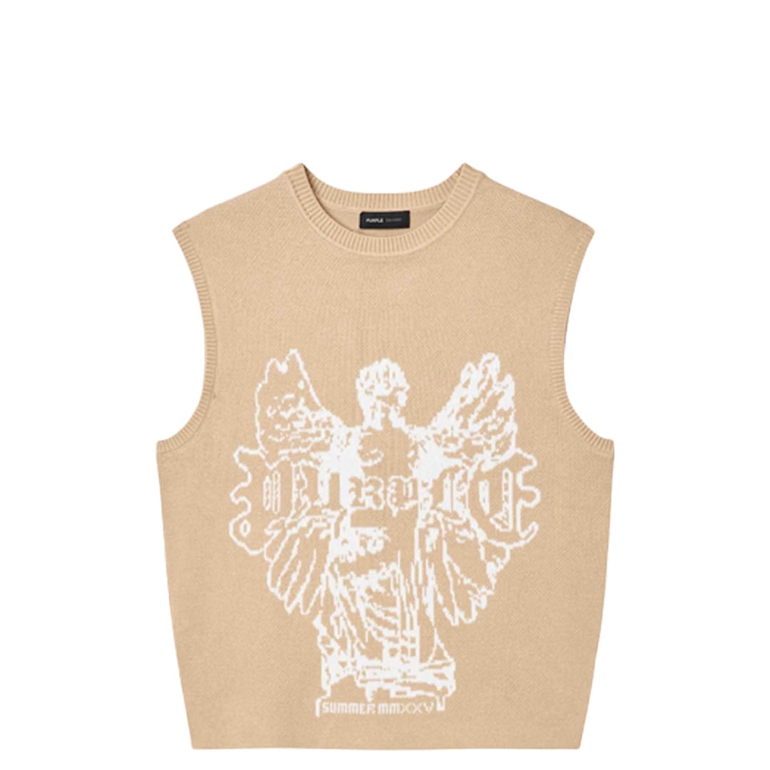 Purple Brand GUARDIAN SWEATER VEST SAND BEIGE
