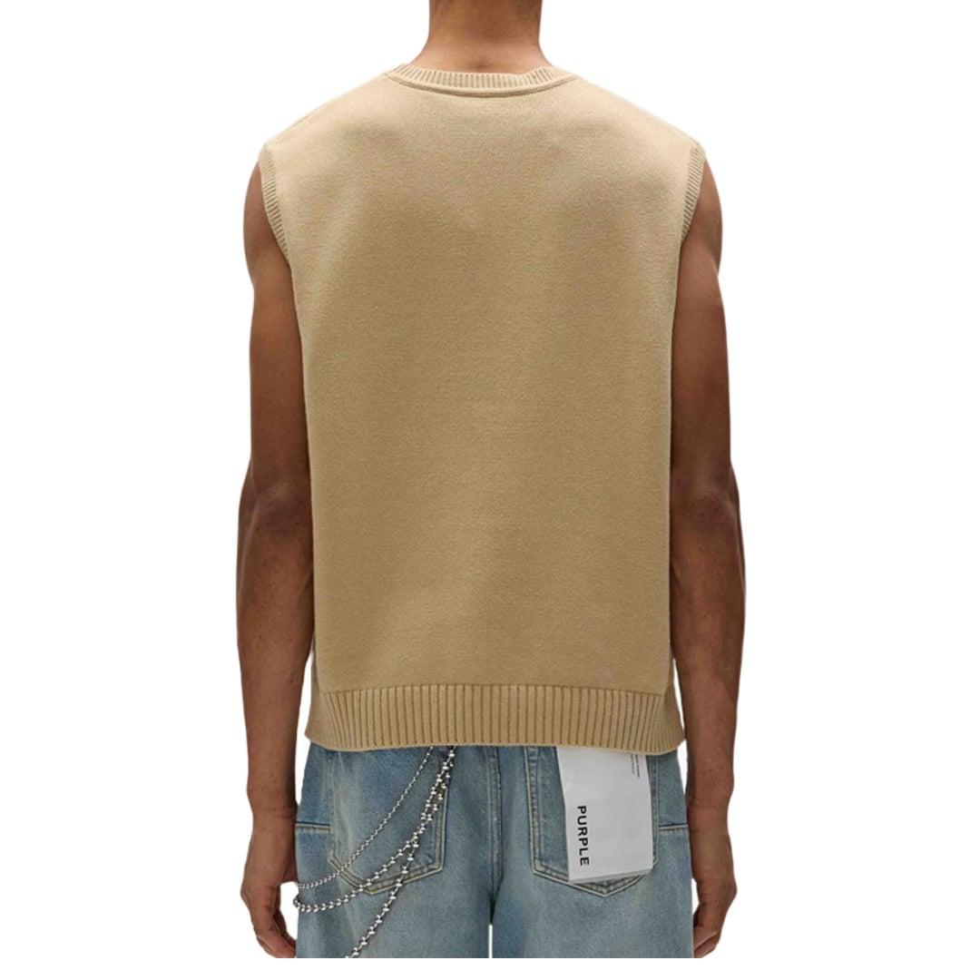 Purple Brand GUARDIAN SWEATER VEST SAND BEIGE