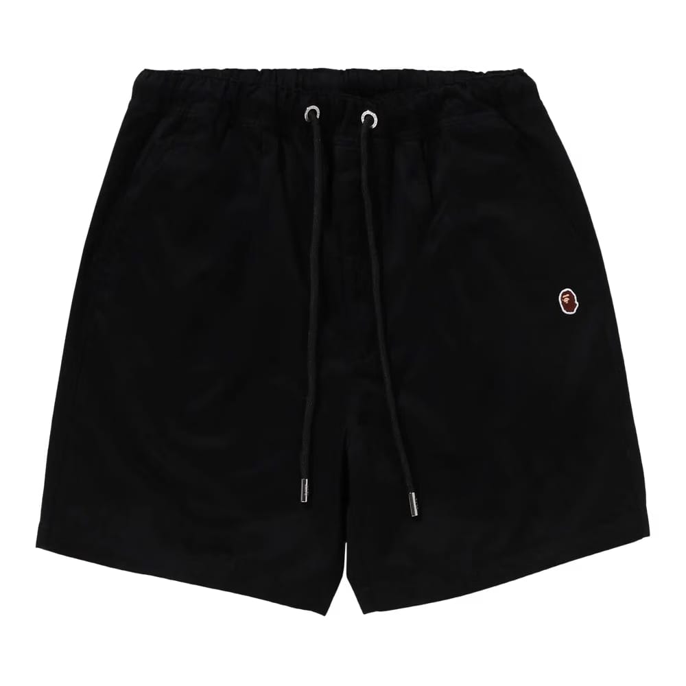 BAPE Ape Head One Point 2 Pleat Easy Chino Shorts Black