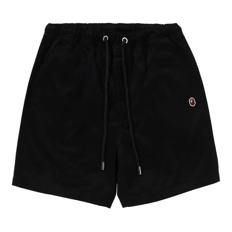 BAPE Ape Head One Point 2 Pleat Easy Chino Shorts Black