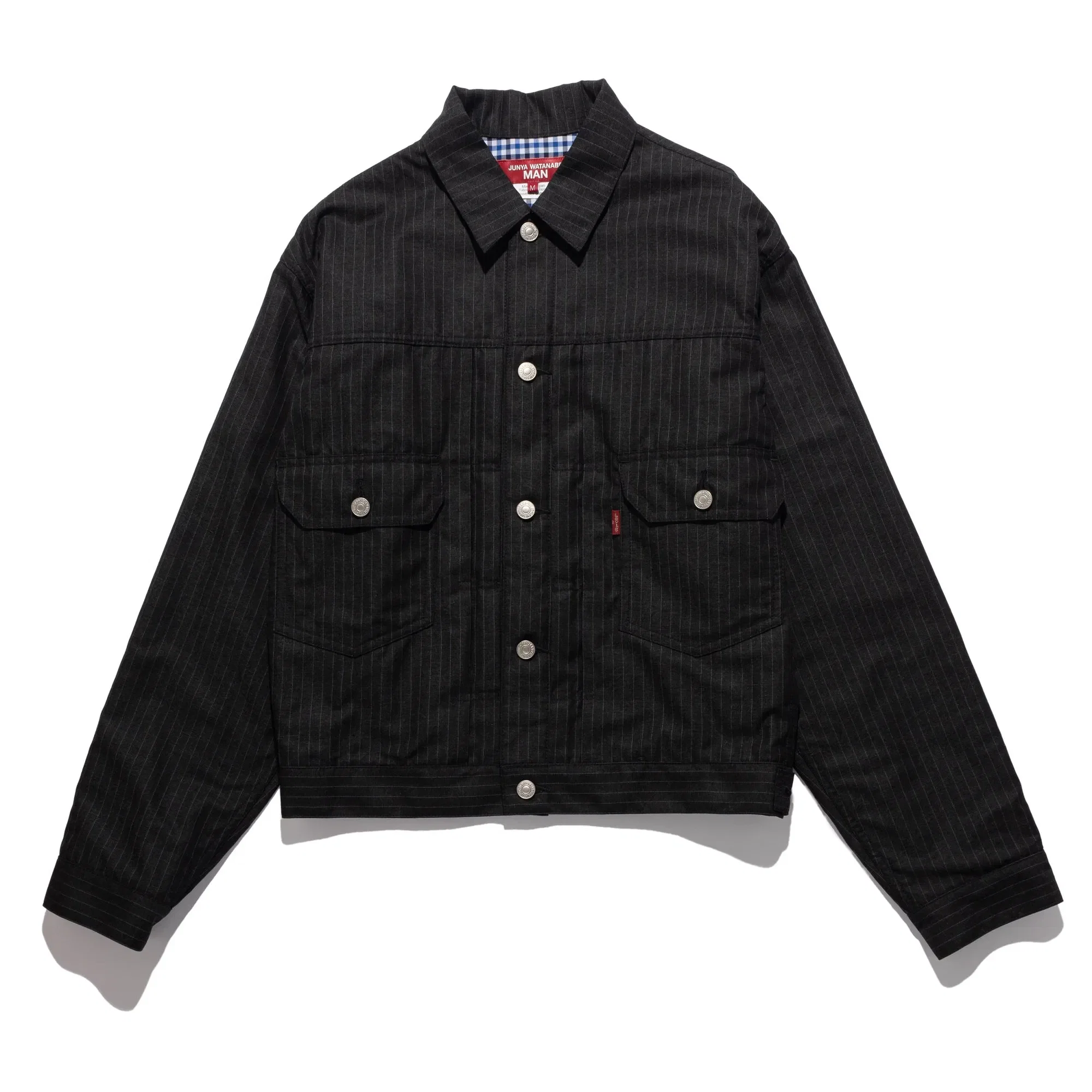 Junya Watanabe JWM x Levis Type II Stripe Trucker Jacket Dark Grey WQ-J210-051-1