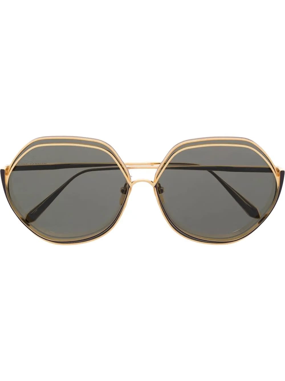 rounded hexagonal-frame sunglasses