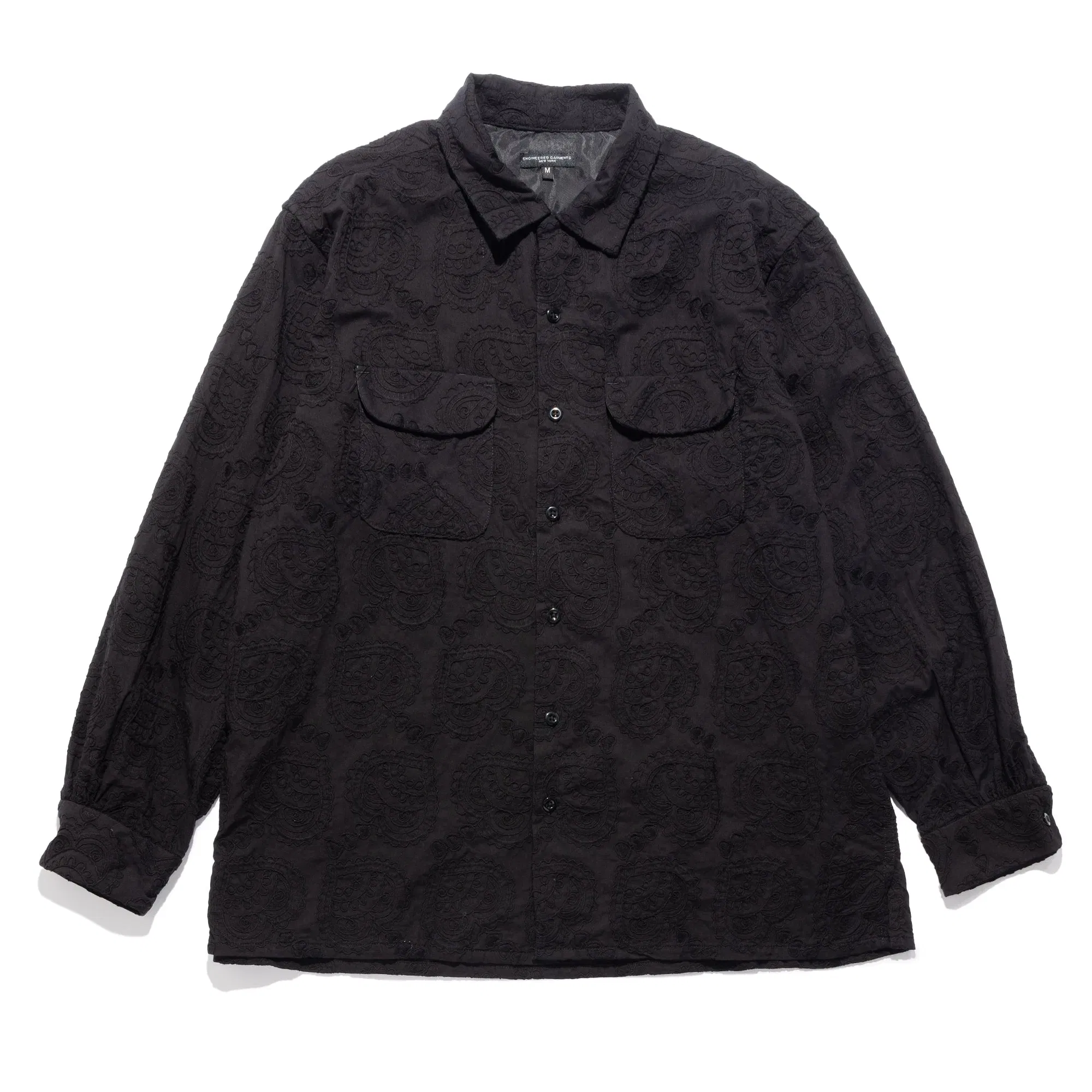 Engineered Garments EG Classic Shirt Black Paisley Embroidery 25F1A005