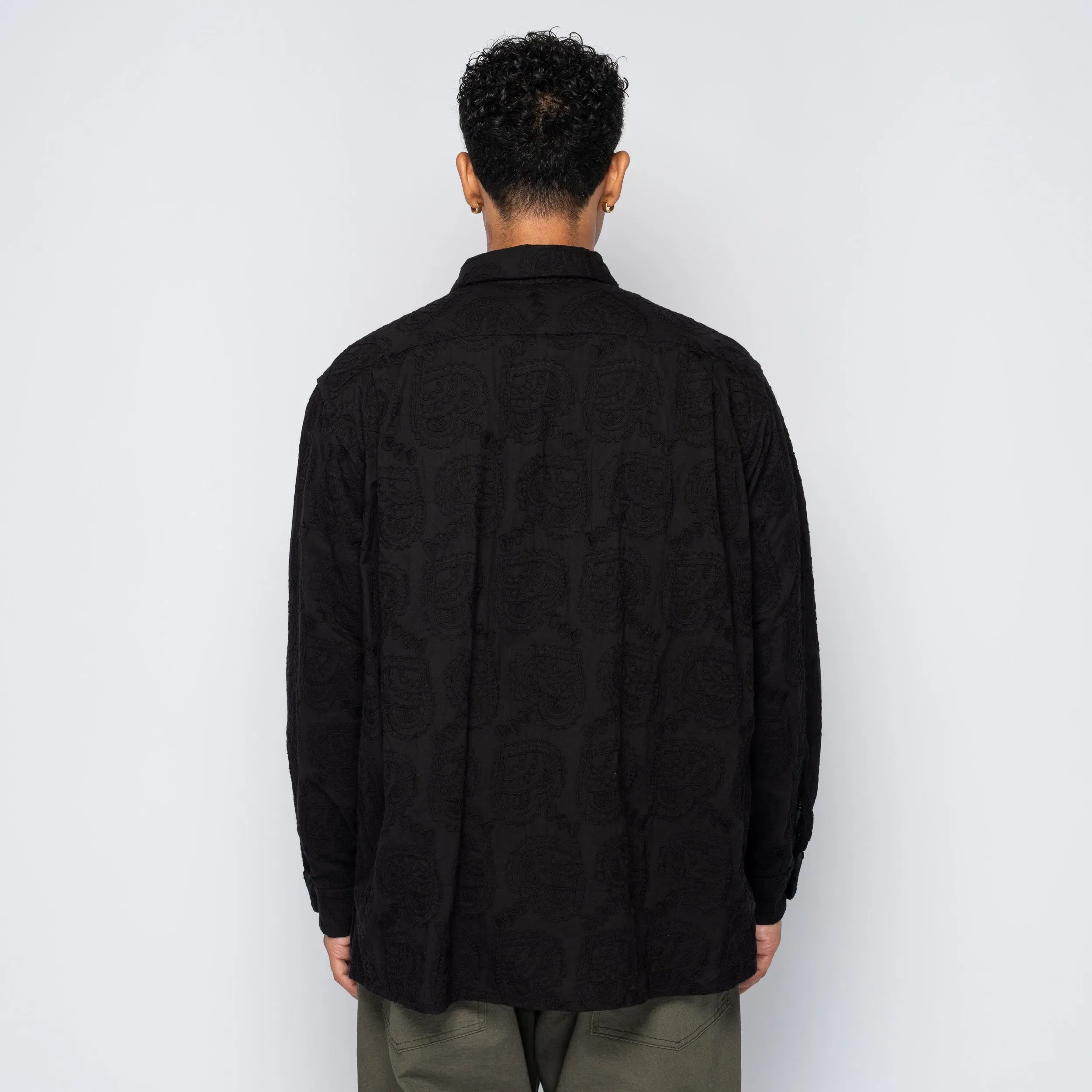 Engineered Garments EG Classic Shirt Black Paisley Embroidery 25F1A005