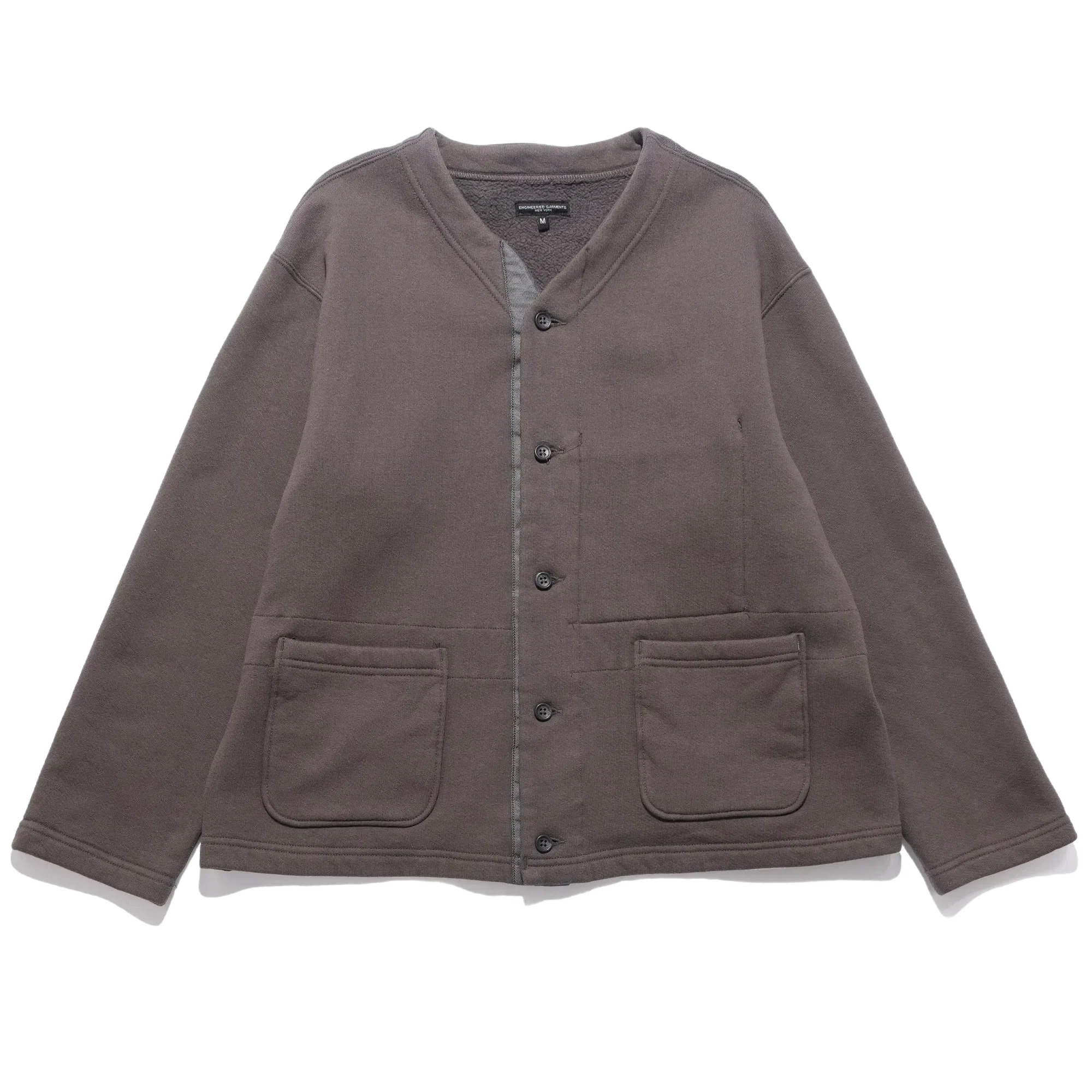 Engineered Garments EG Knit Cardigan Graphite 12oz Cotton Fleece 25F1B030