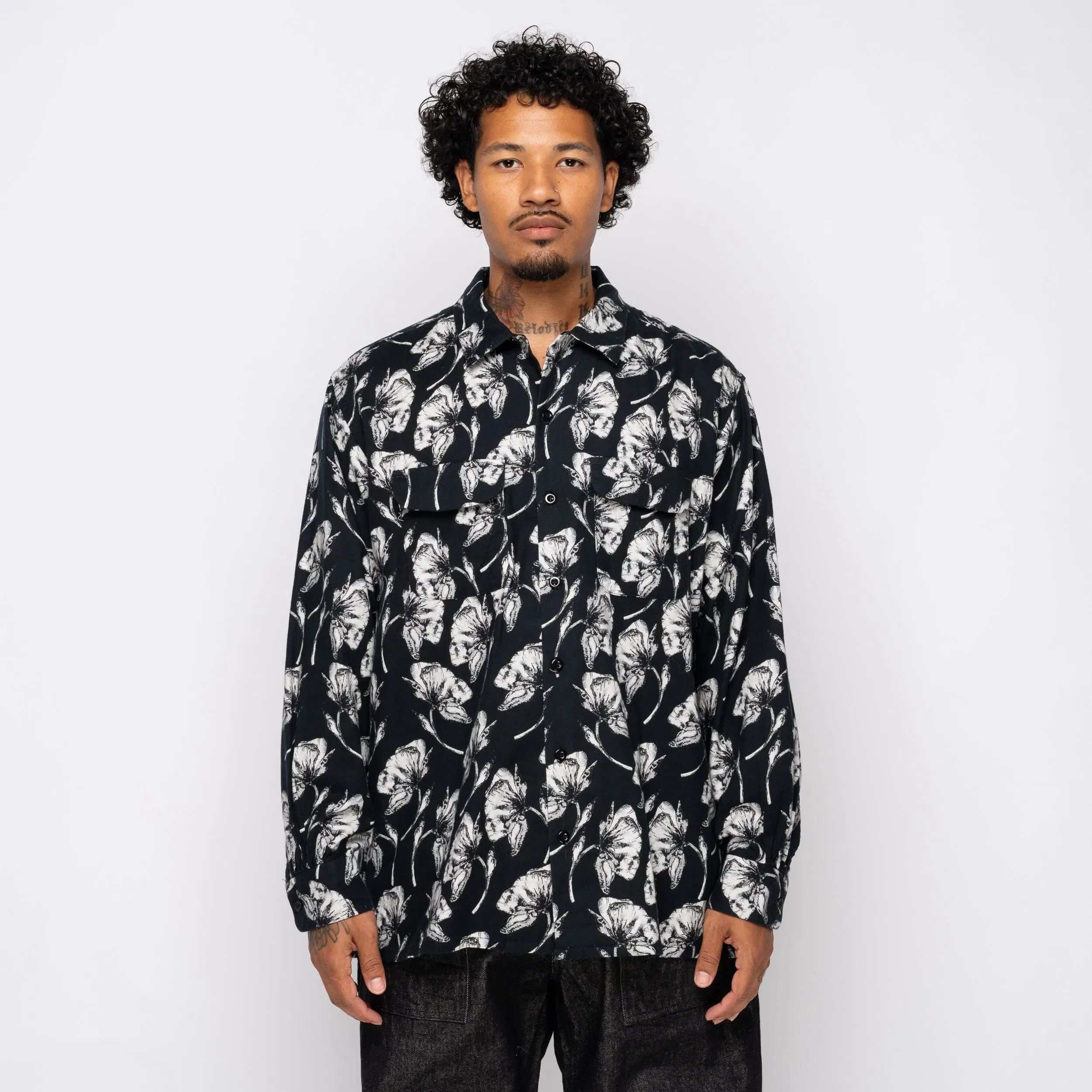 Engineered Garments EG Classic Shirt Cotton Brushed Black 25F1A005