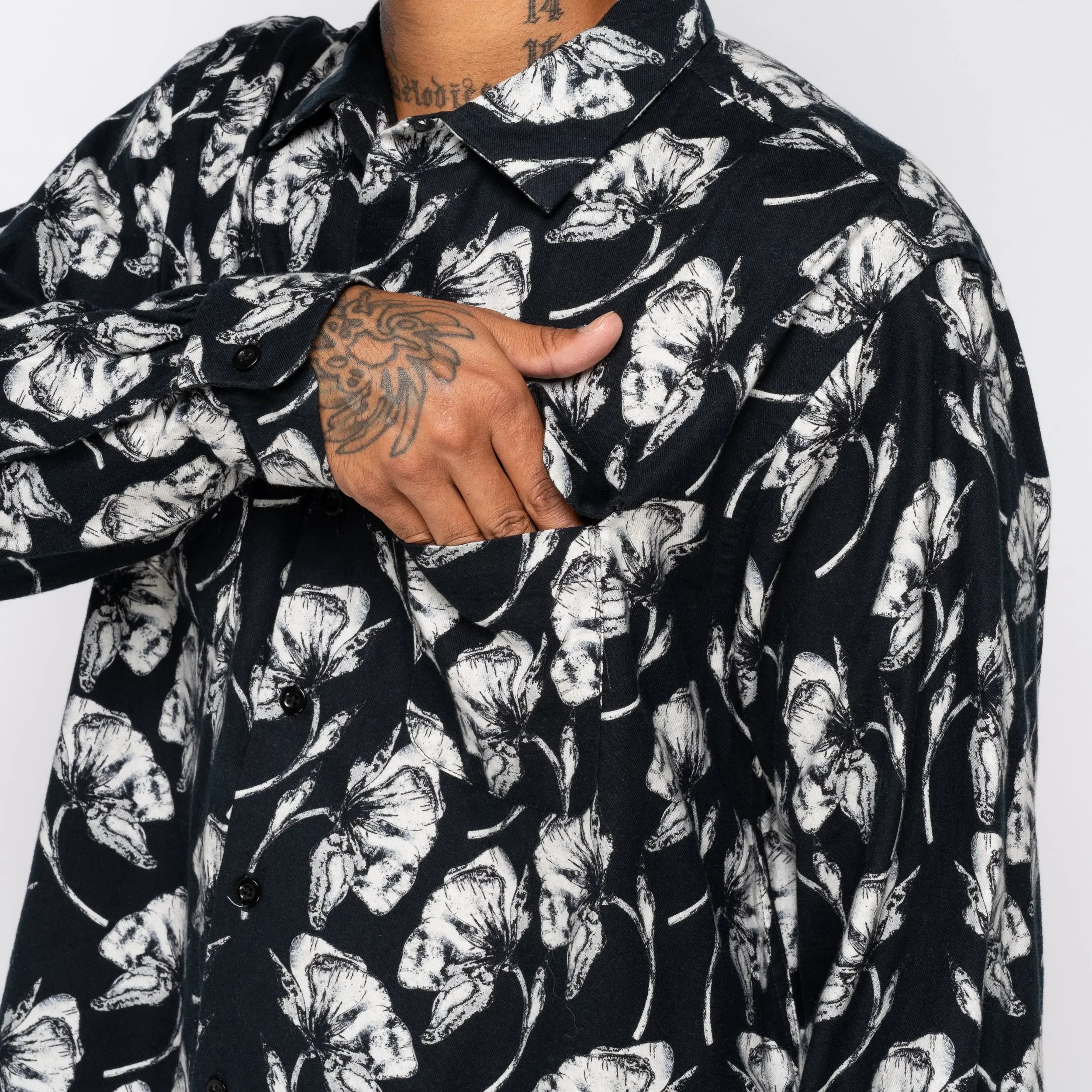 Engineered Garments EG Classic Shirt Cotton Brushed Black 25F1A005