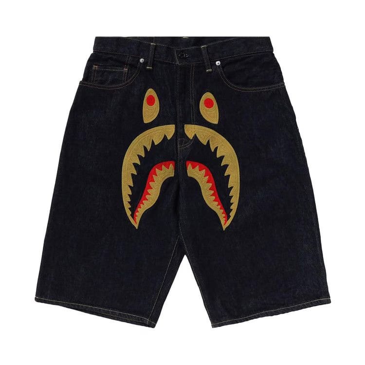 BAPE Shark Denim Shorts Indigo