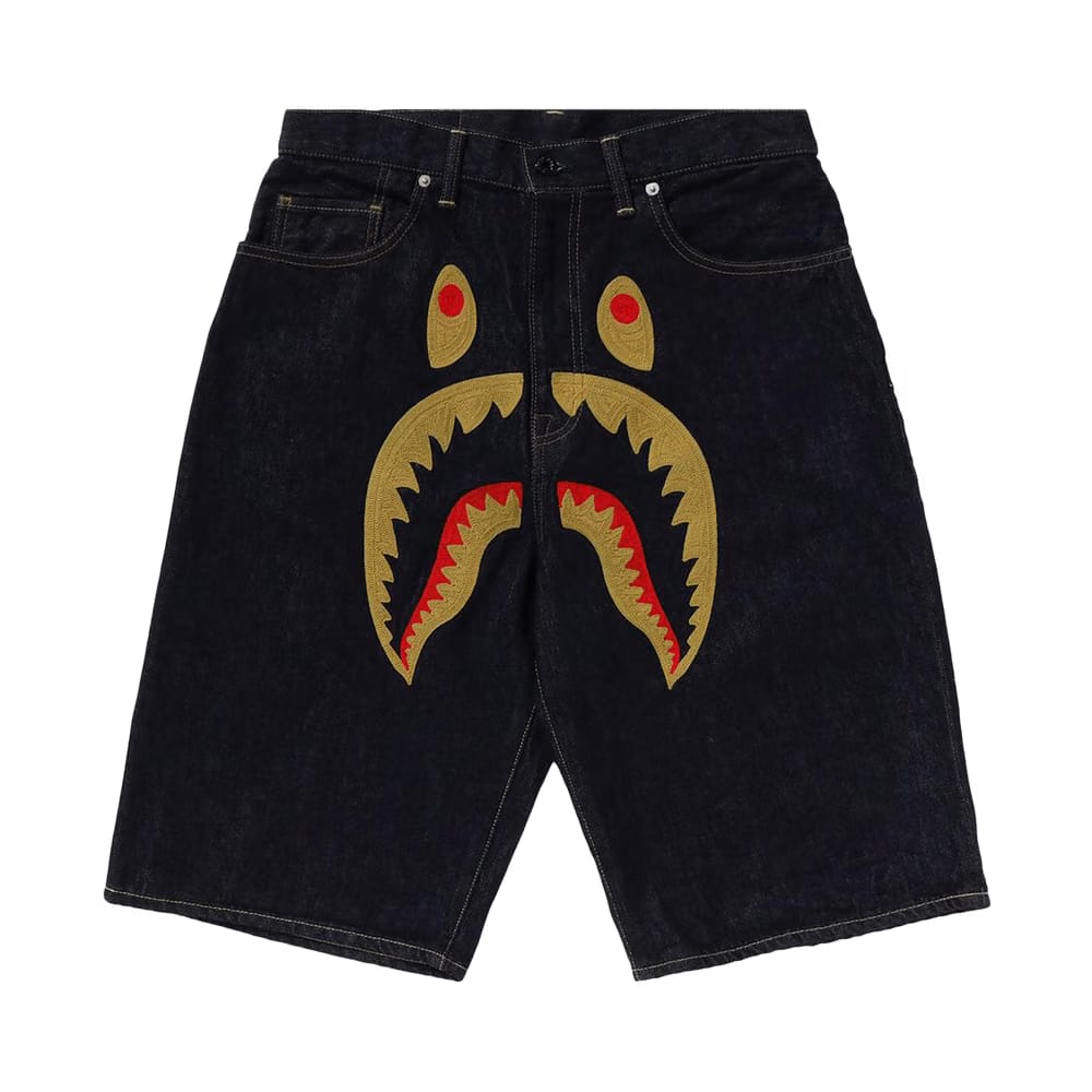 BAPE Shark Denim Shorts Indigo