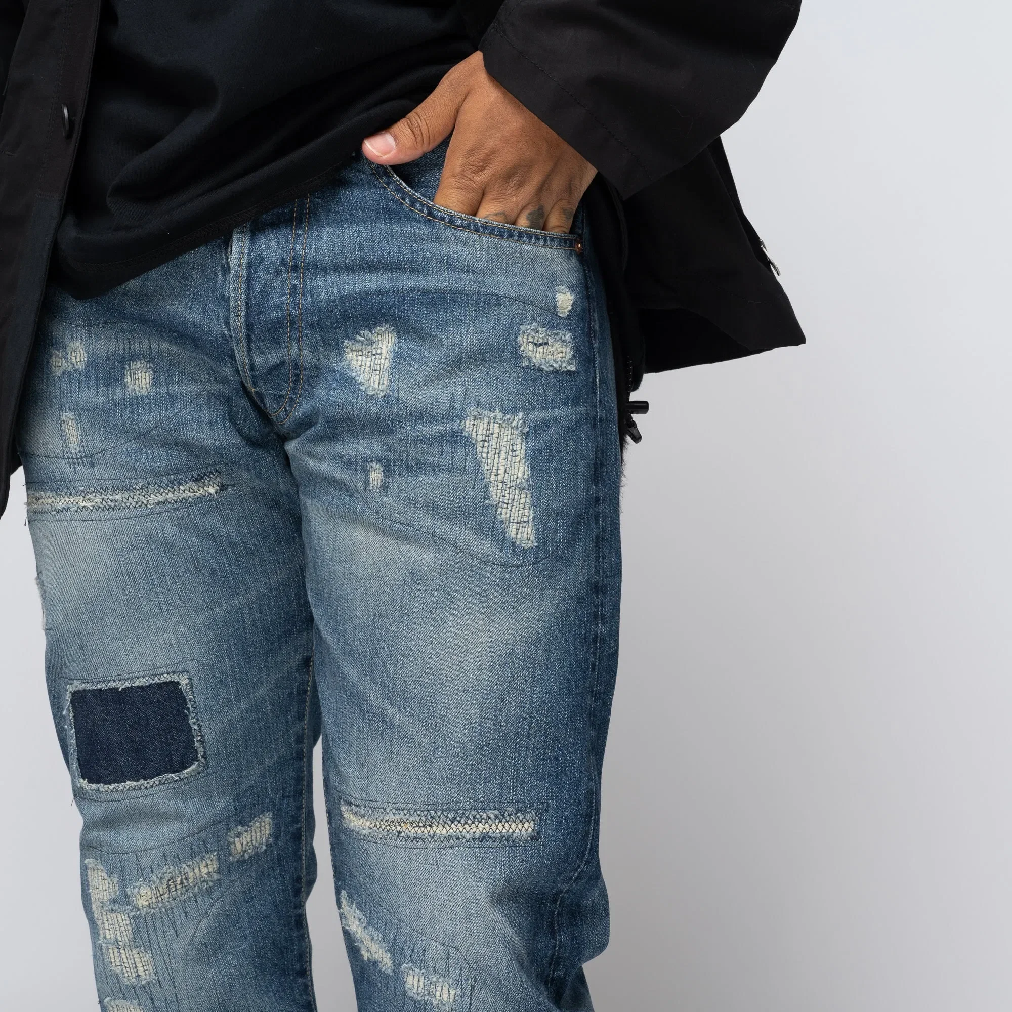 Junya Watanabe Patchwork Denim Jeans Blue WN-P013-051