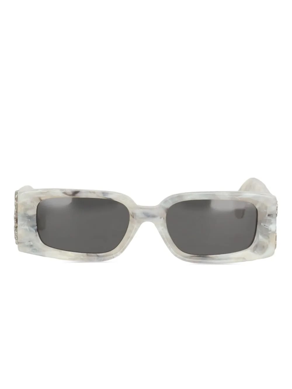 marbled-effect arrow-logo sunglasses