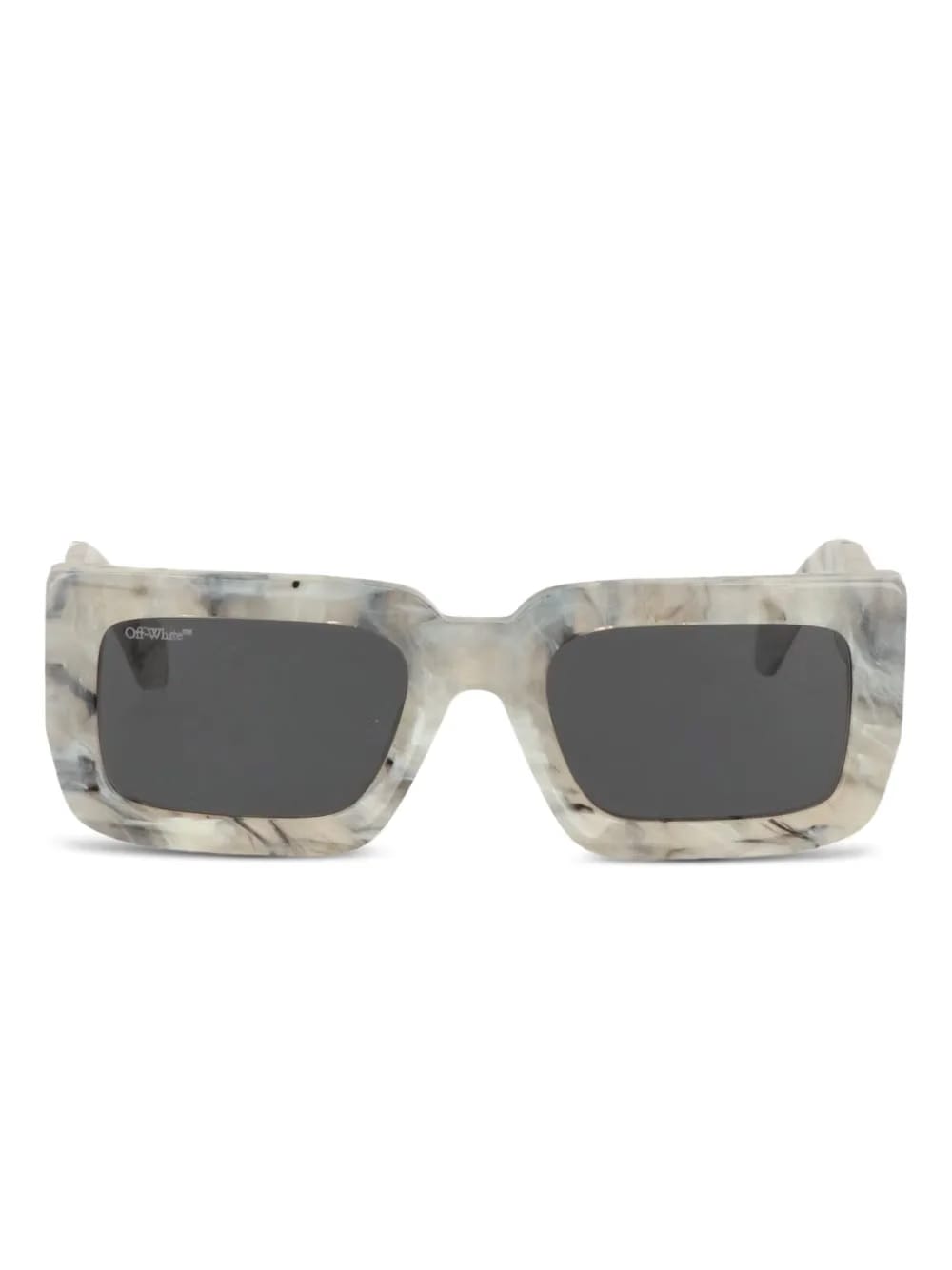 marble-effect square-frame sunglasses