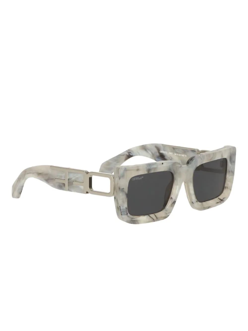 marble-effect square-frame sunglasses