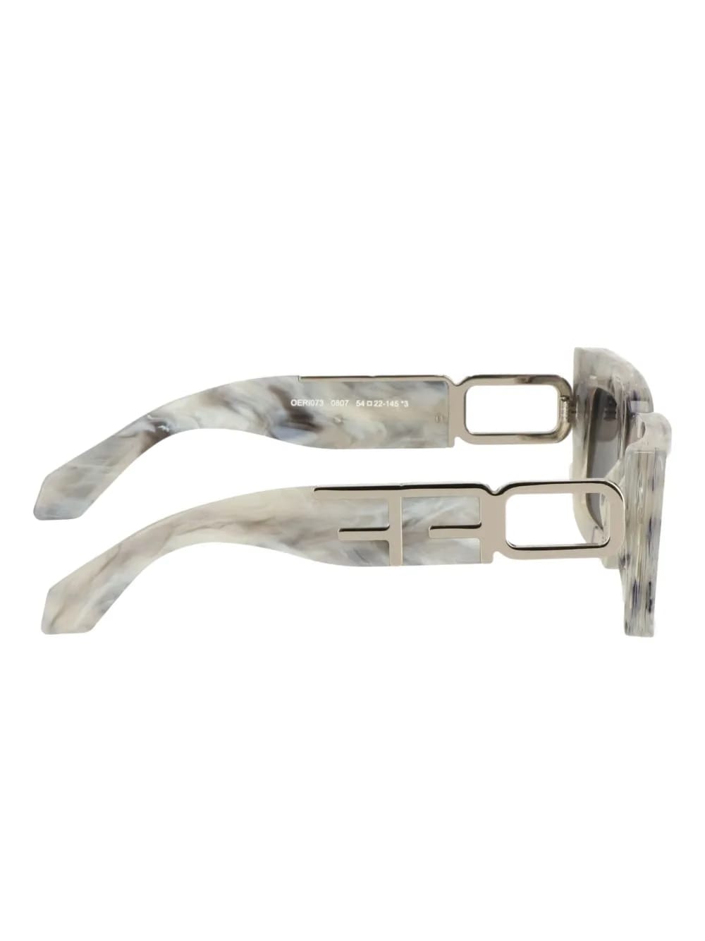 marble-effect square-frame sunglasses