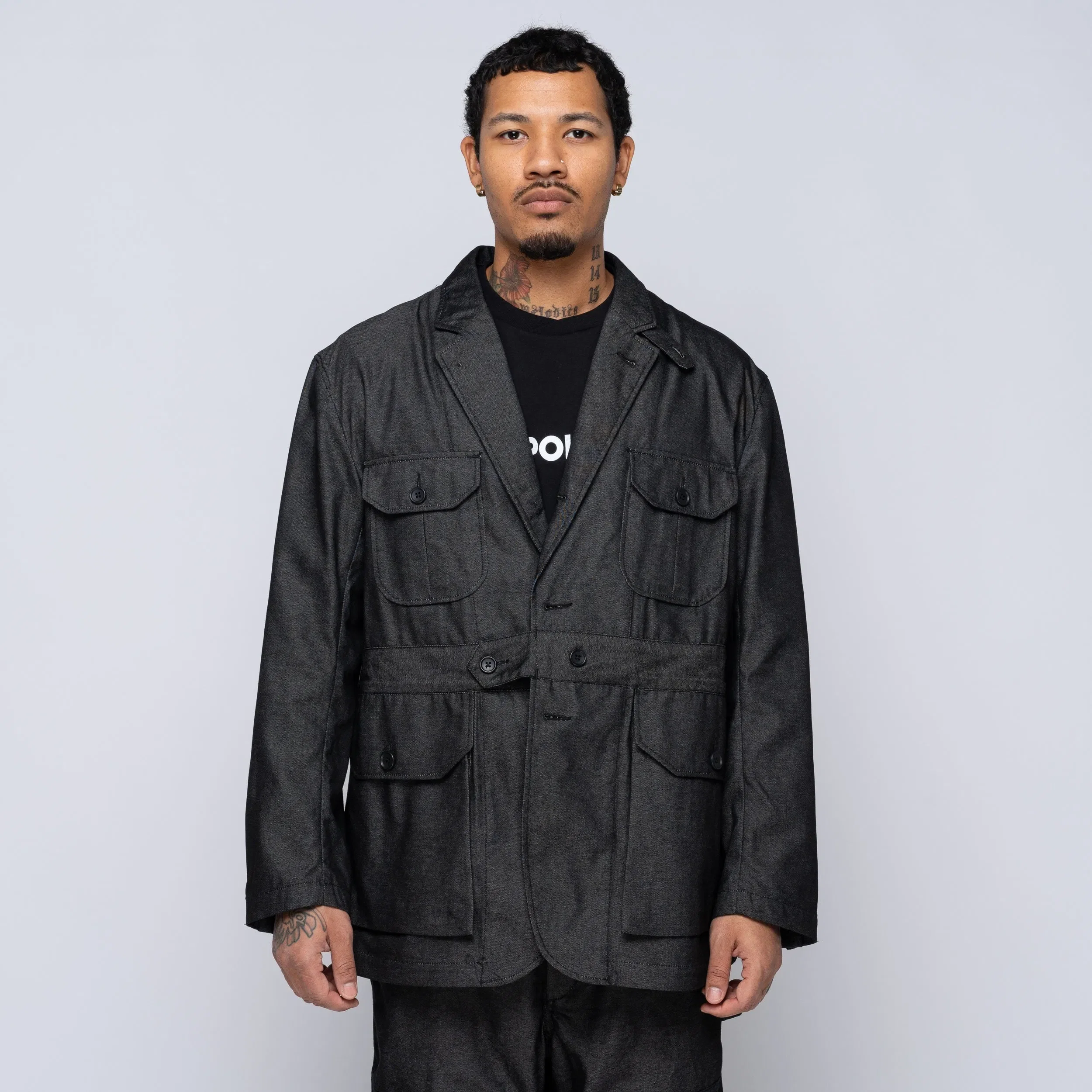 Engineered Garments EG Folk Jacket Black CP Denim 25S1D036