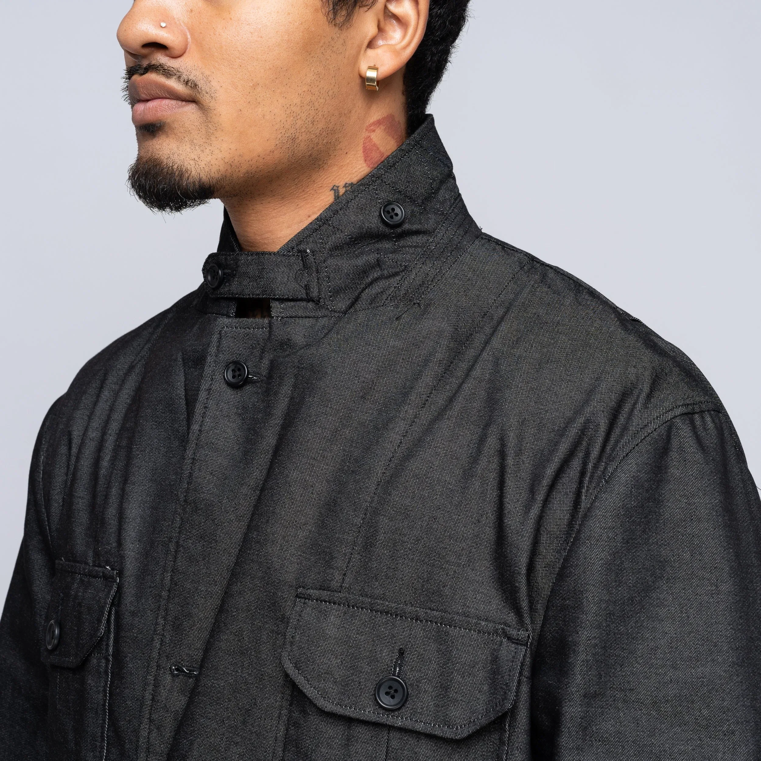 Engineered Garments EG Folk Jacket Black CP Denim 25S1D036