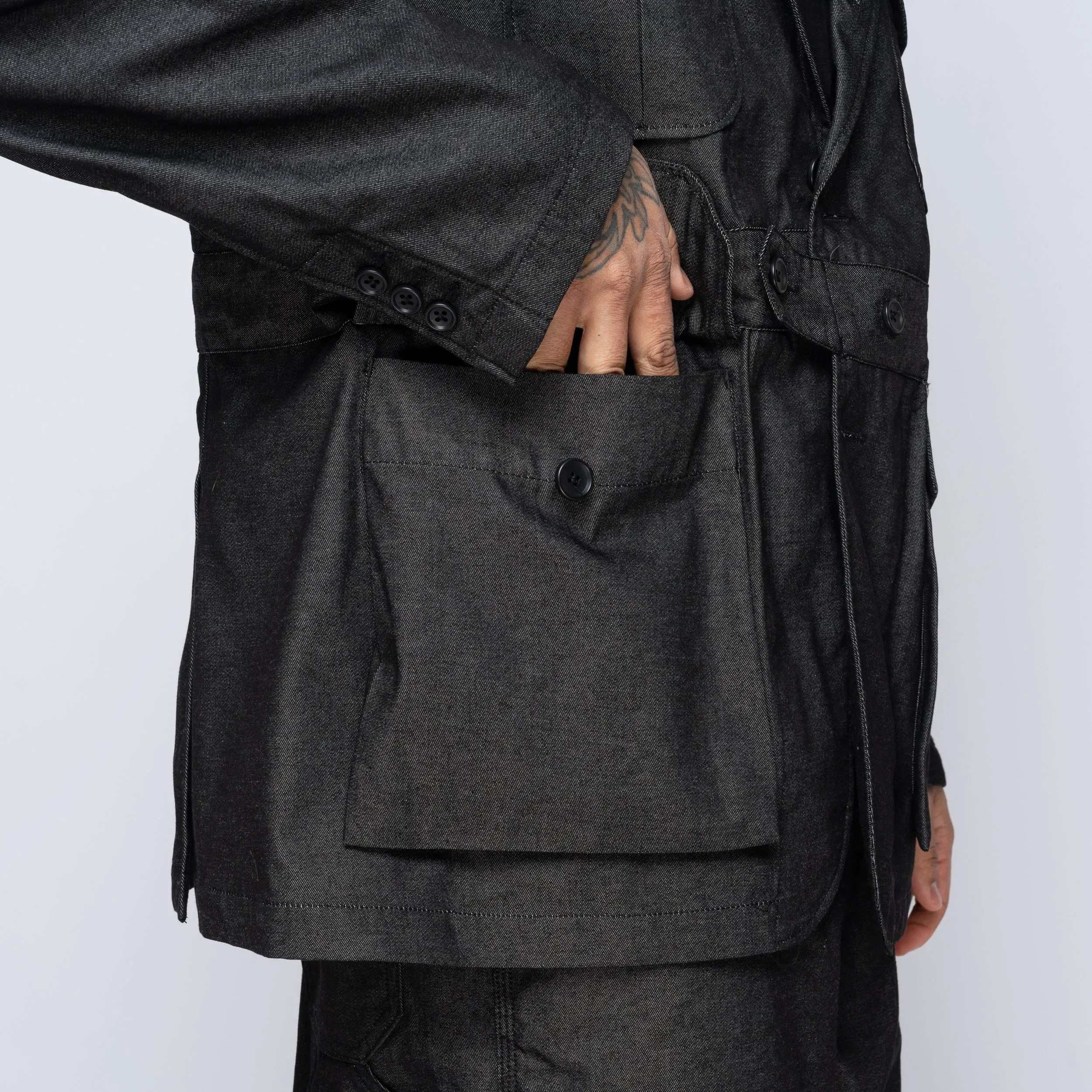 Engineered Garments Eg Folk Jacket Black Cp Denim 25s1d036 Price