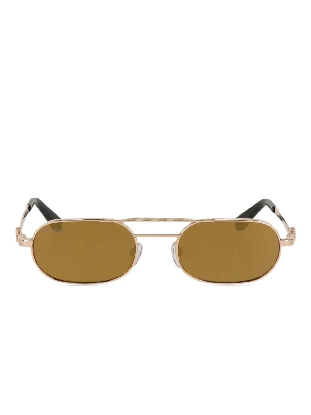 oval-frame double-bridge sunglasses