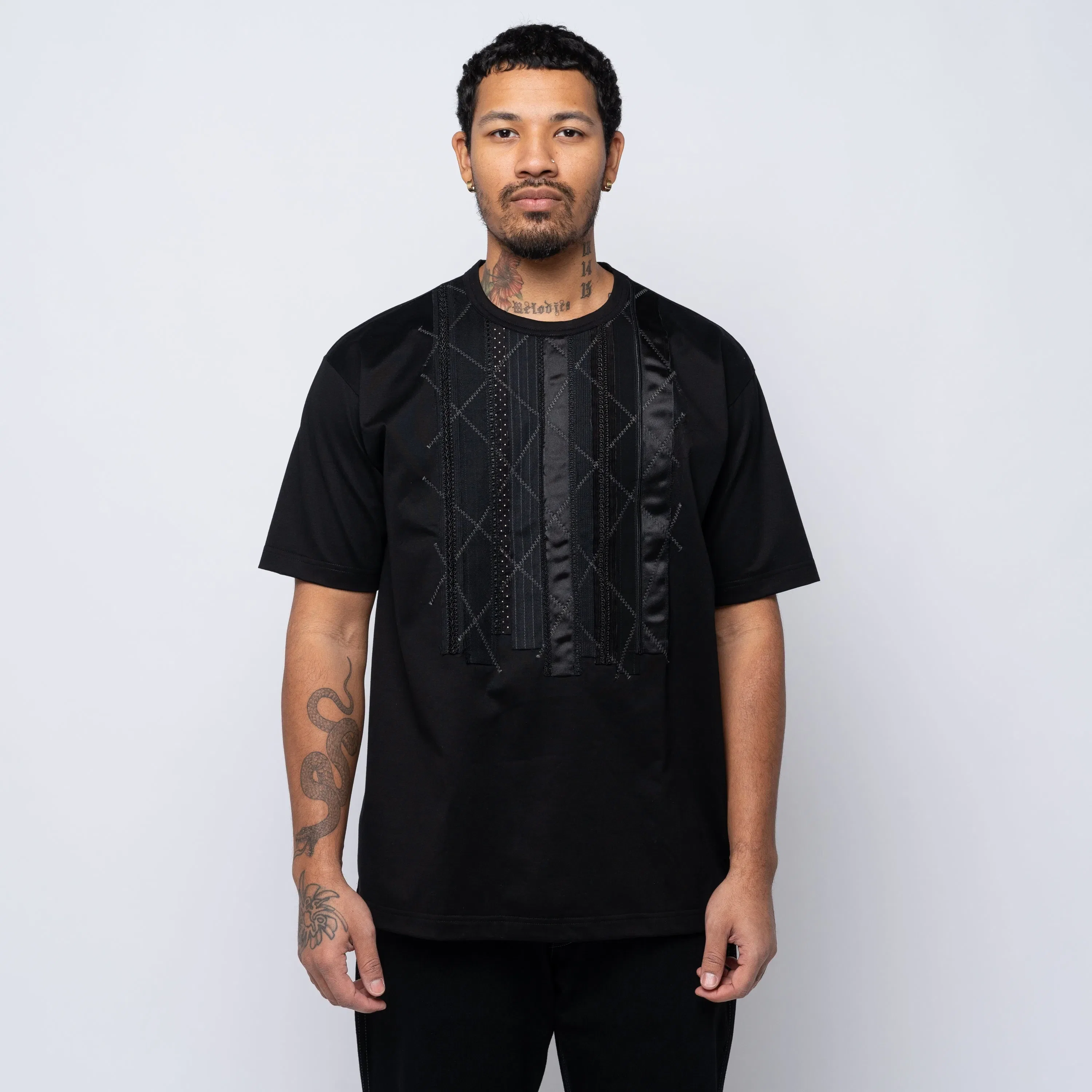 Junya Watanabe JWM S/S Patchwork Tee Black WO-T008-051