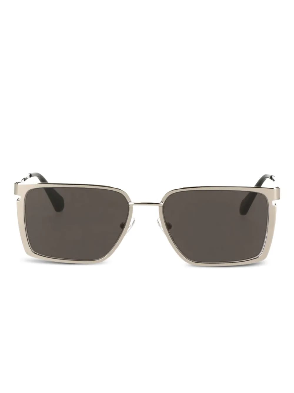 metallic-effect rectangle-frame sunglasses