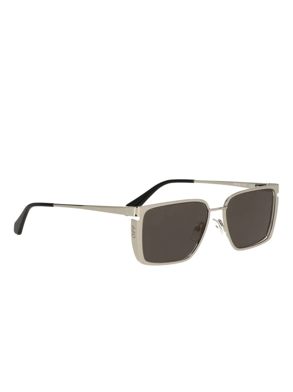 metallic-effect rectangle-frame sunglasses