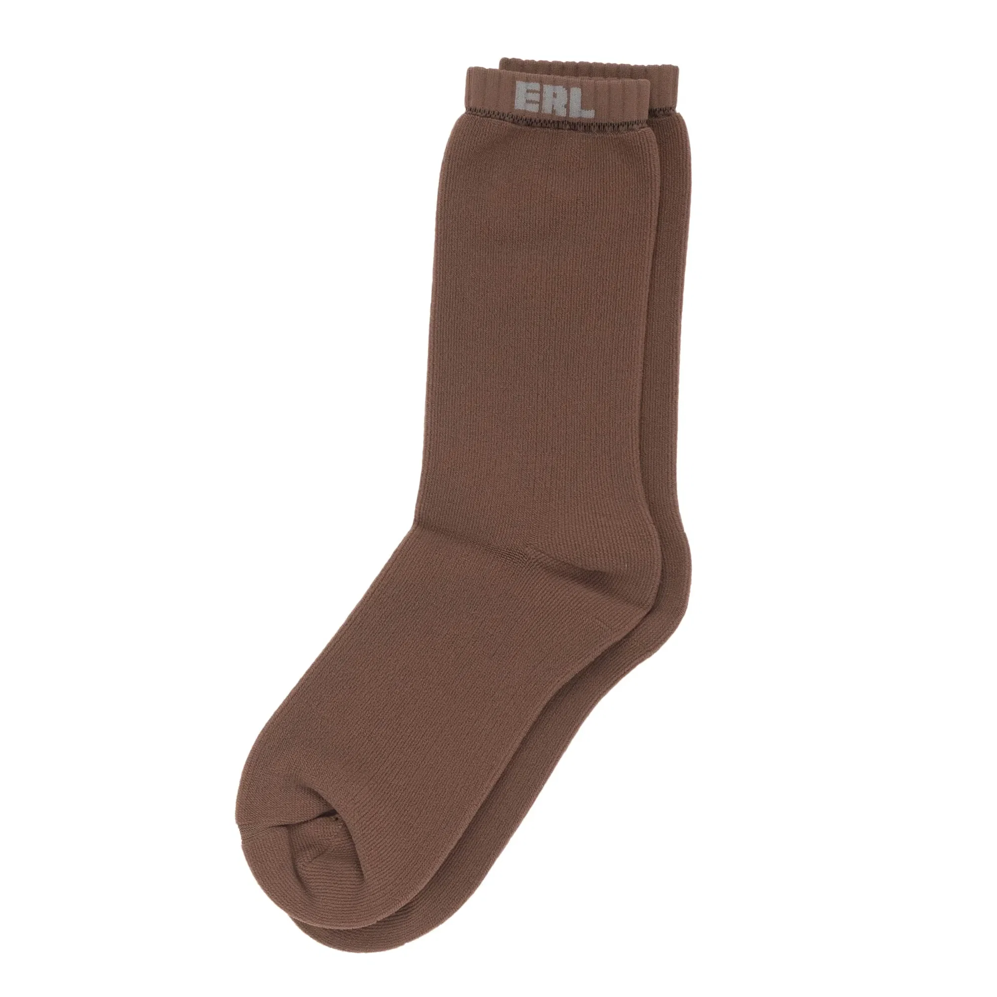 ERL Unisex Knit Socks Brown ERL08K071