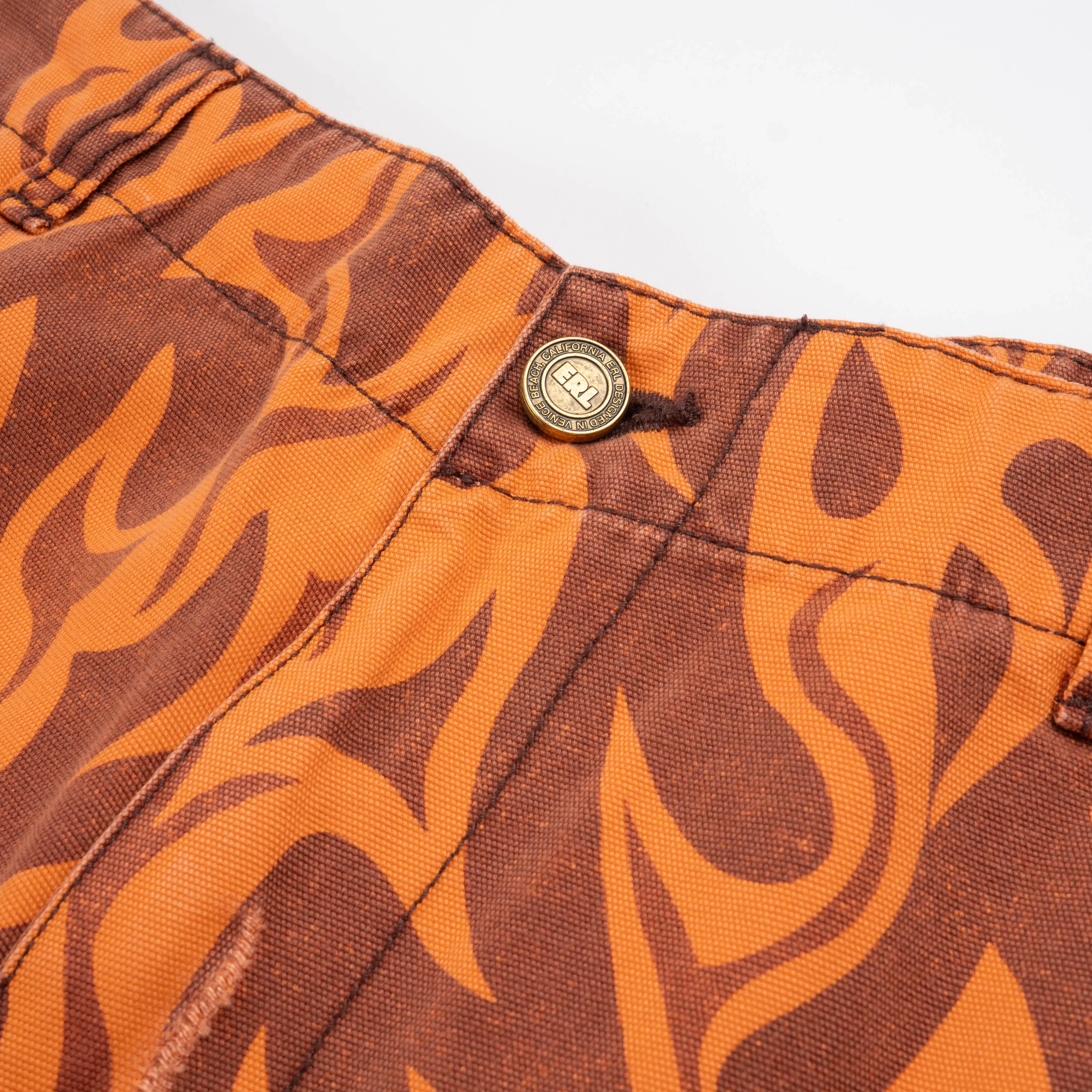 ERL Printed Cargo Pants Orange Flame ERL08P006