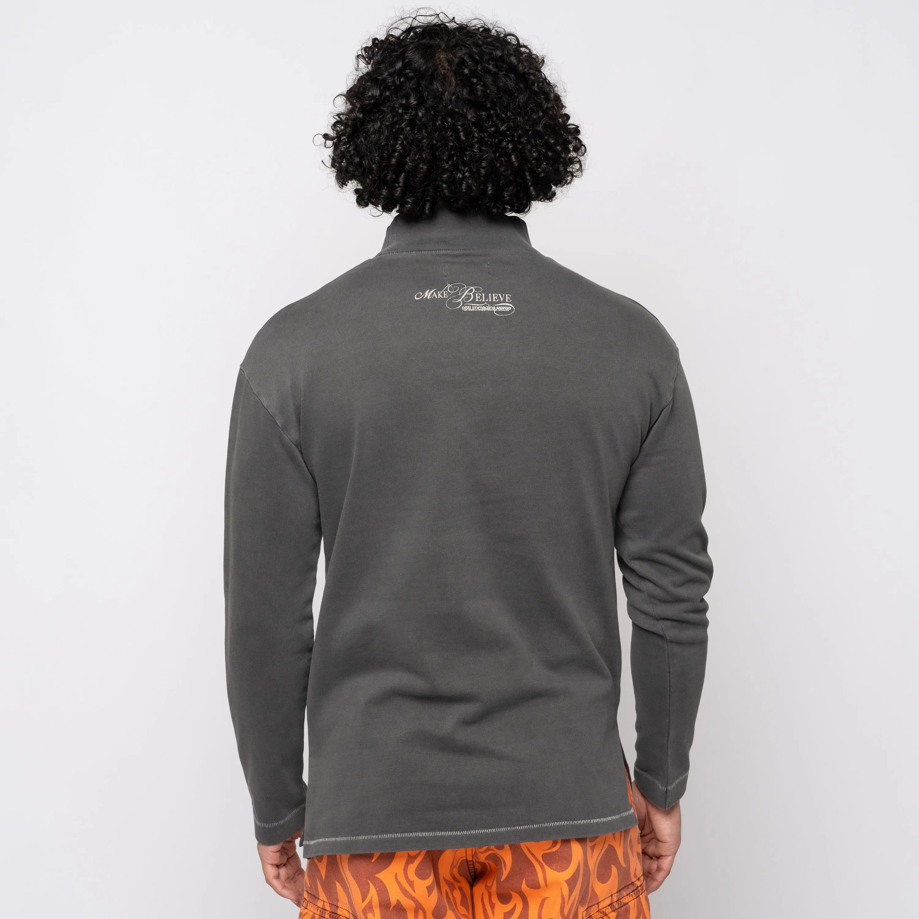 ERL Make Believe Mock Neck L/S Tee Black ERL08T010