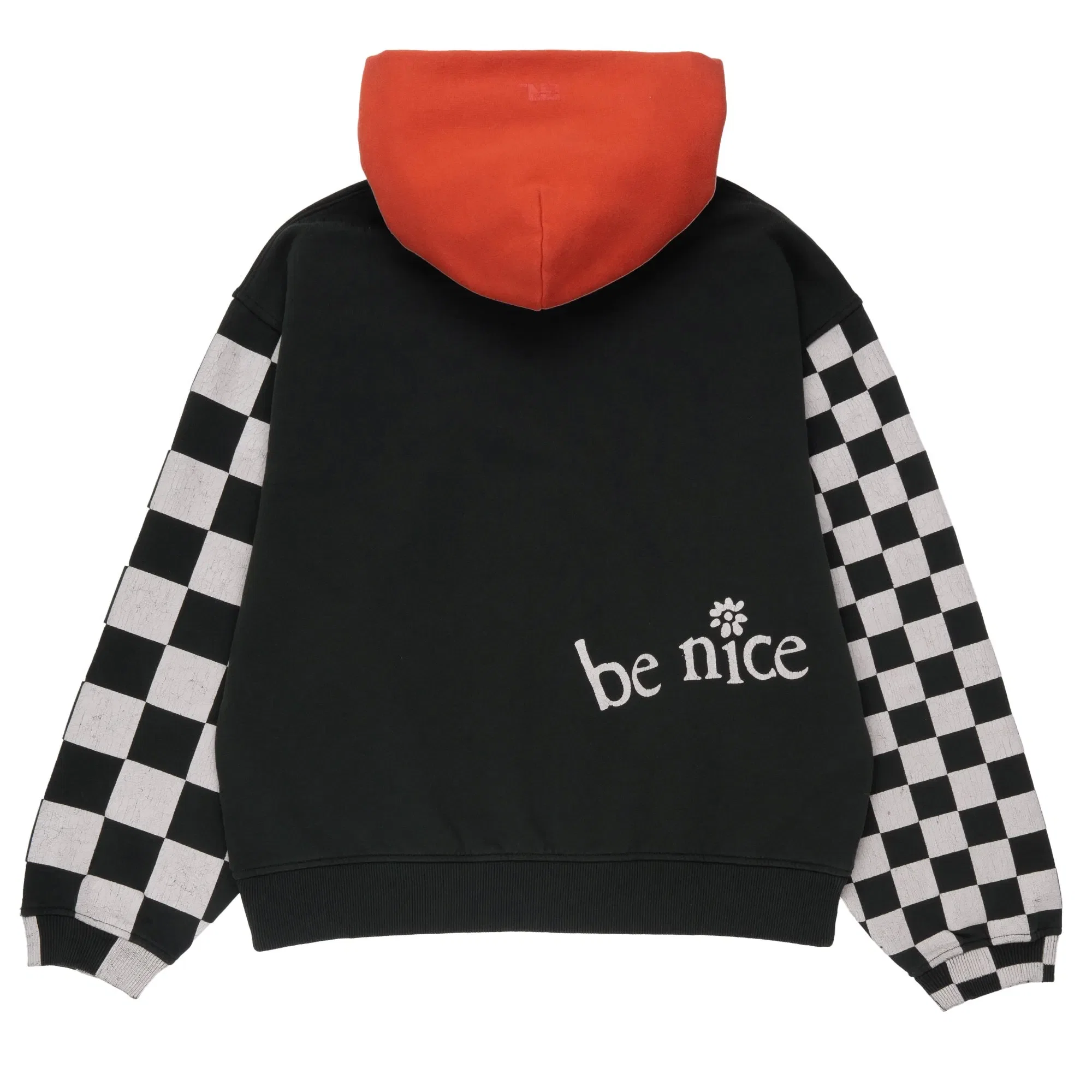 ERL Venice Checker Sleeve Hoodie Black ERL08T021