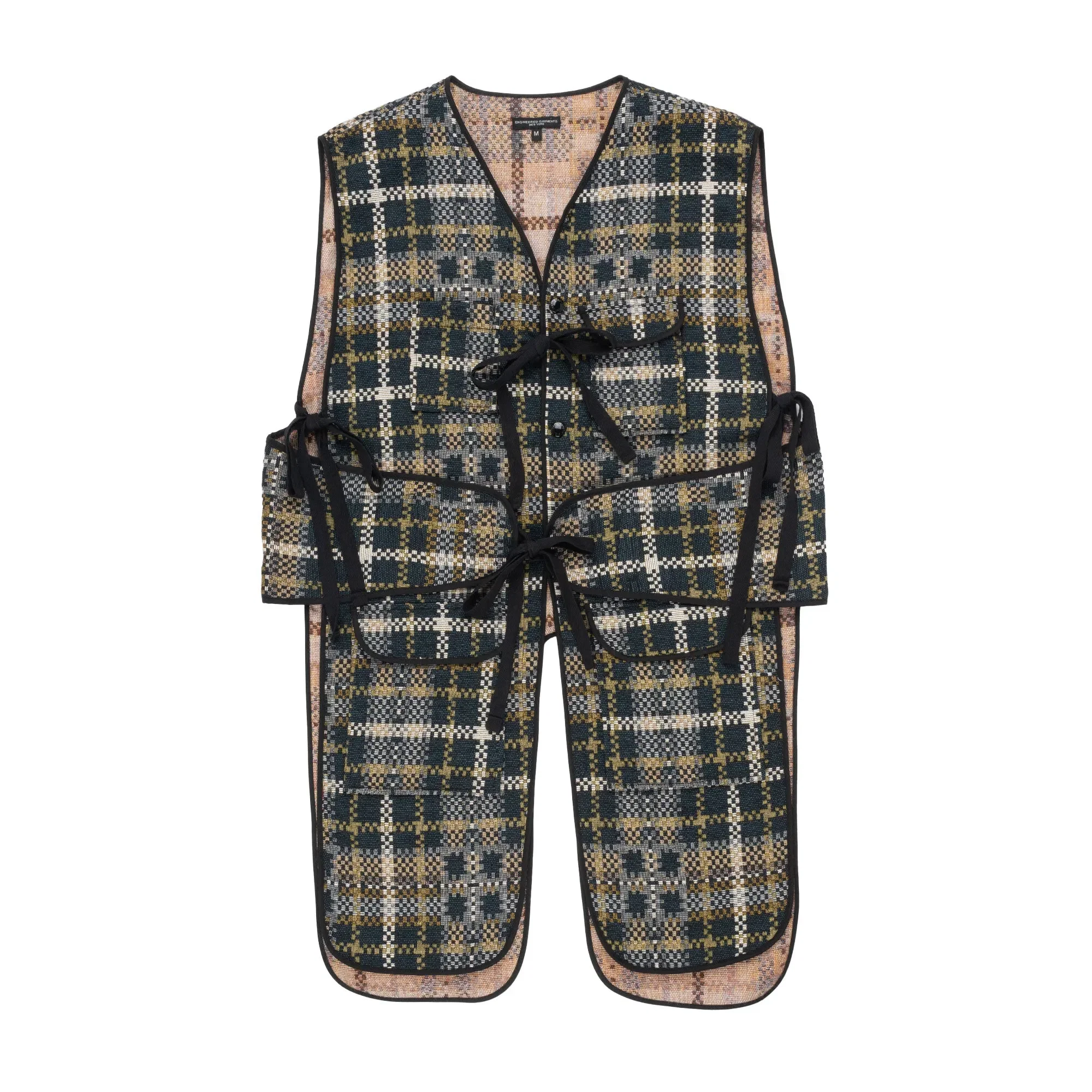 Engineered Garments EG Liner Vest 23F1C011 Black/Tan Cotton Acrylic Old Plaid