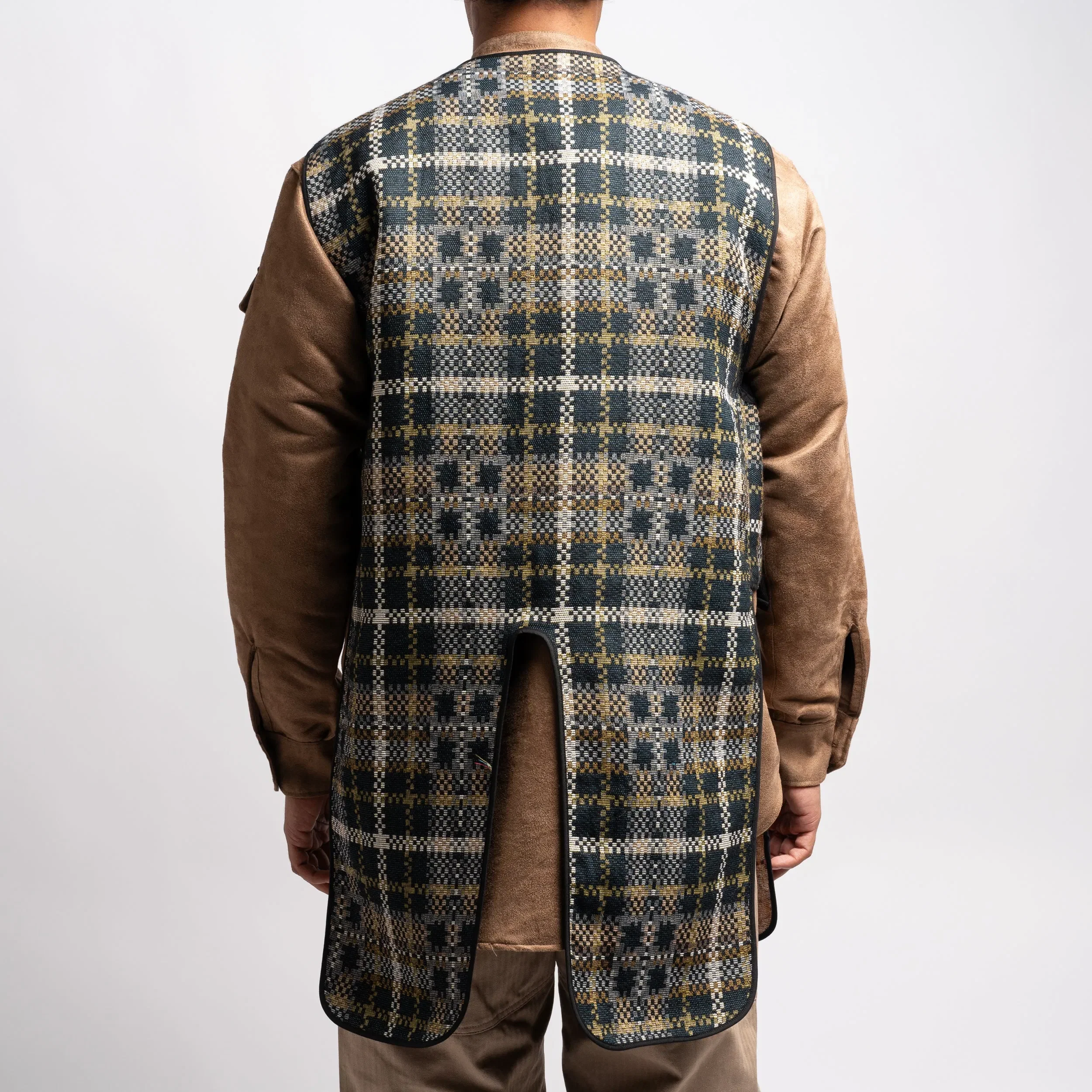 Engineered Garments EG Liner Vest 23F1C011 Black/Tan Cotton Acrylic Old Plaid
