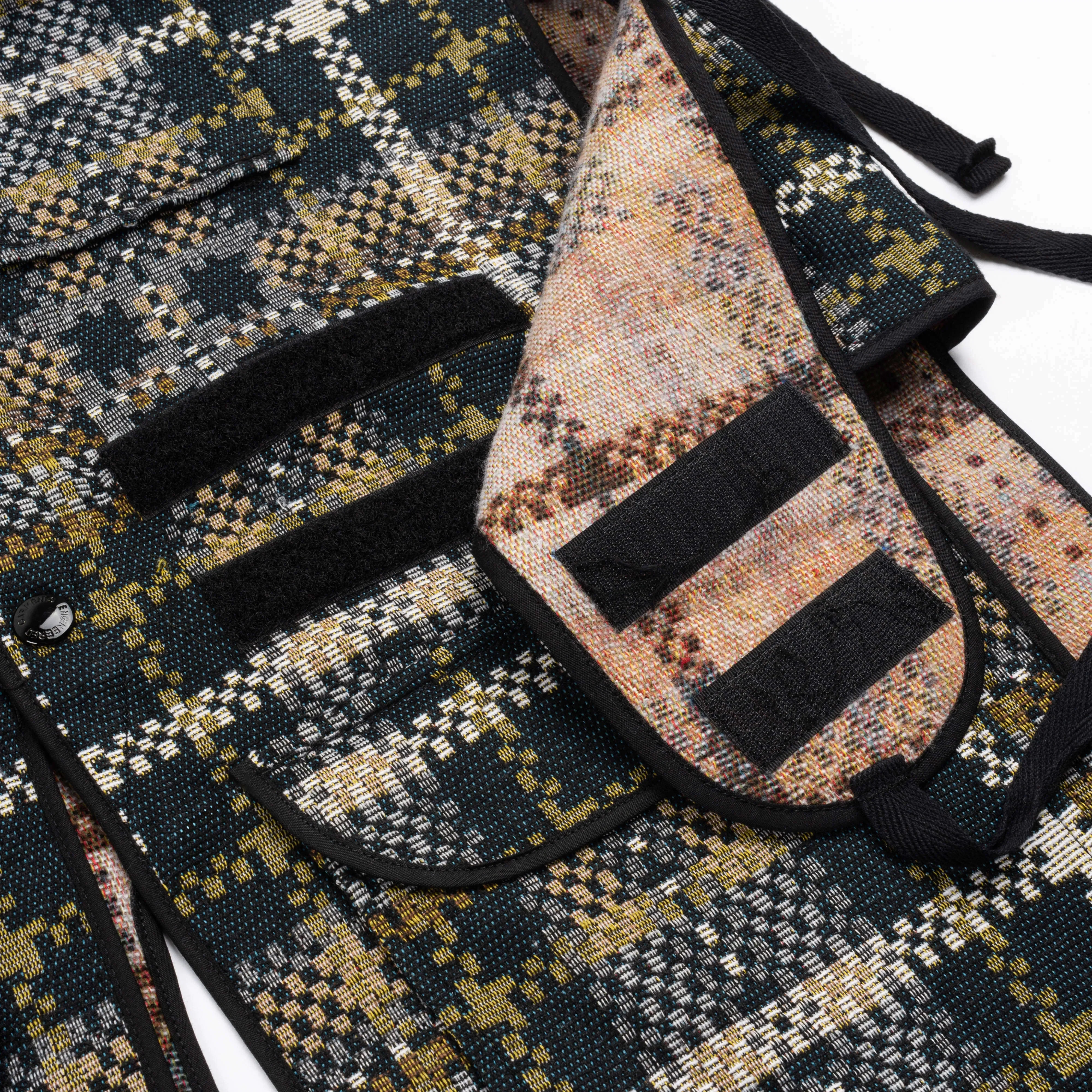 Engineered Garments EG Liner Vest 23F1C011 Black/Tan Cotton Acrylic Old Plaid
