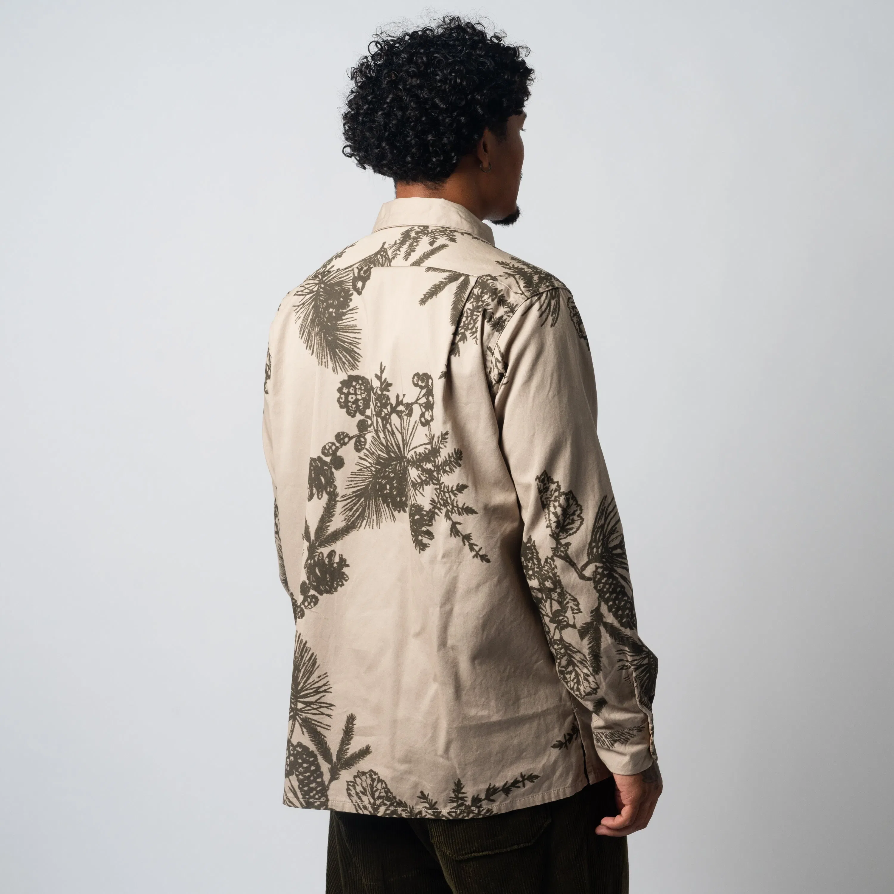 Engineered Garments EG Classic Shirt 23F1A005 Khaki Pinecone Print