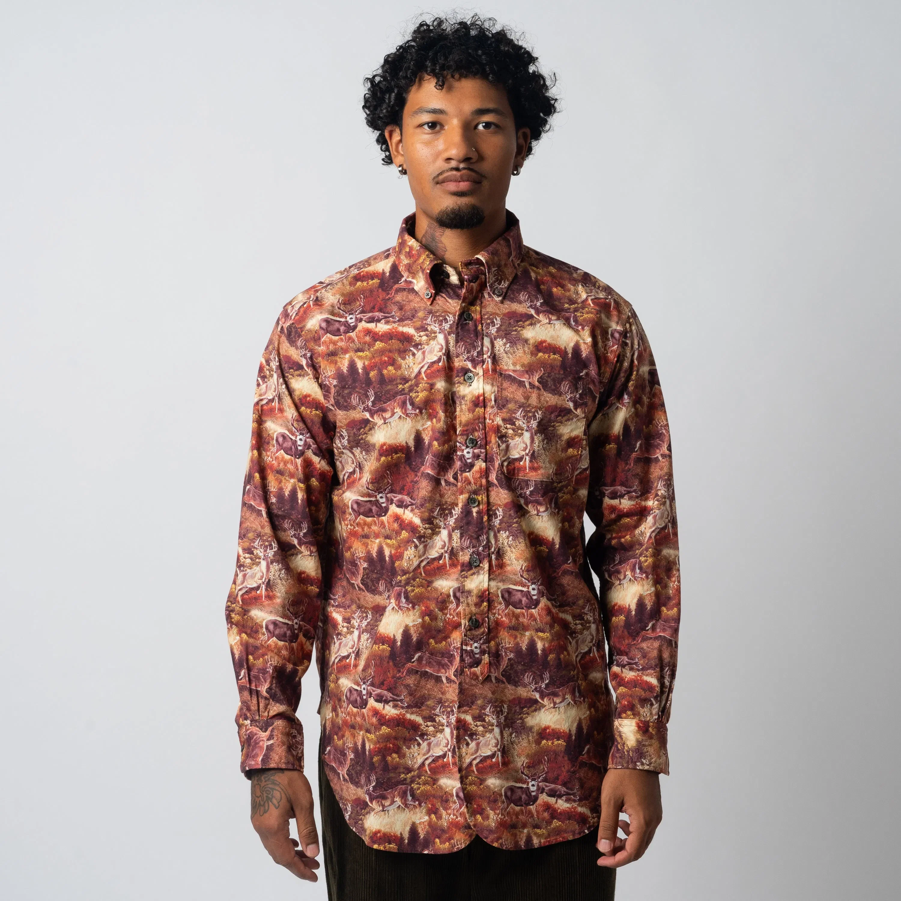 Engineered Garments EG 19 Century BD Shirt 23F1A001 Brown Deer Print