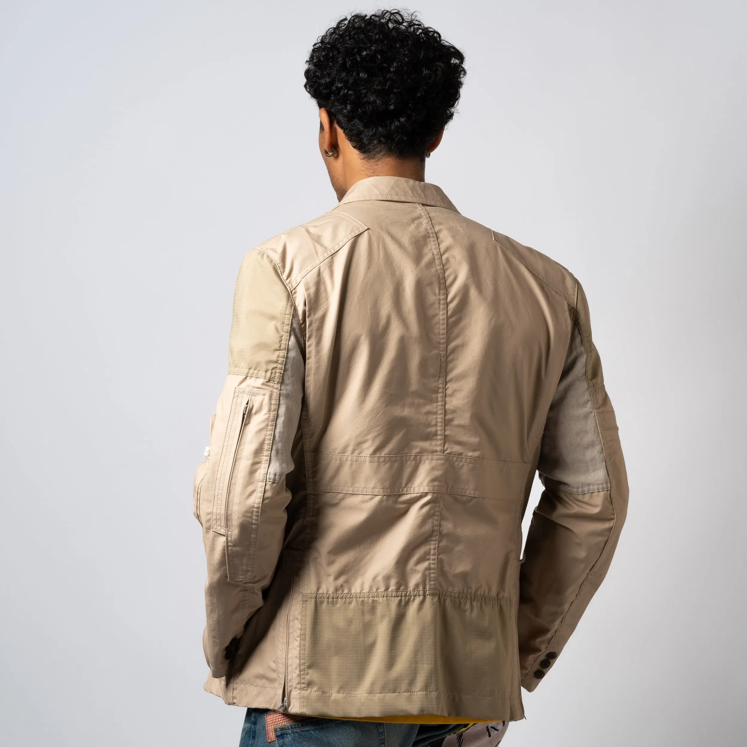 Junya Watanabe Cotton Ripstop Linen Jacket WK-J025-051-1-4 Beige