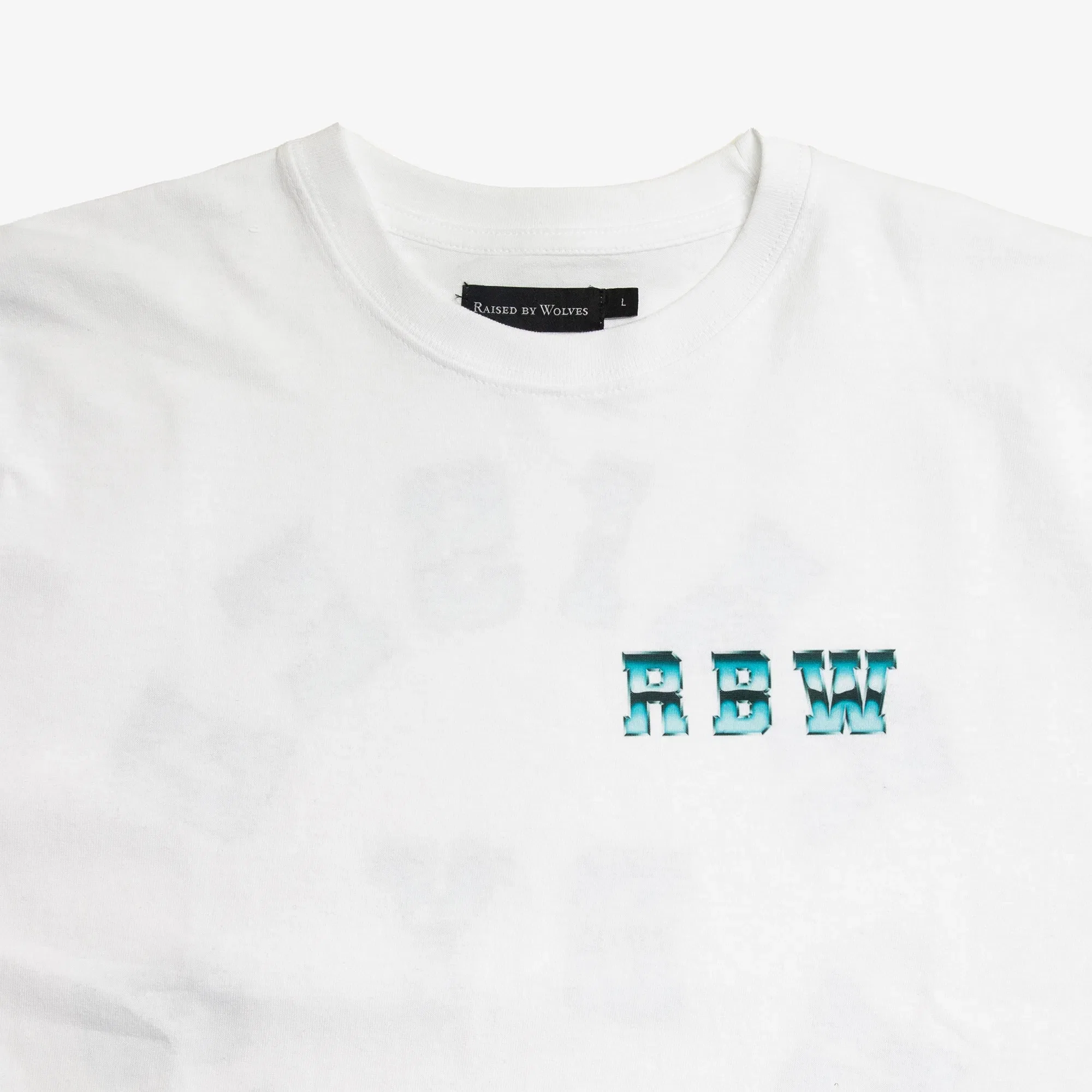 Raised By Wolves Chrome Wheel Tee White