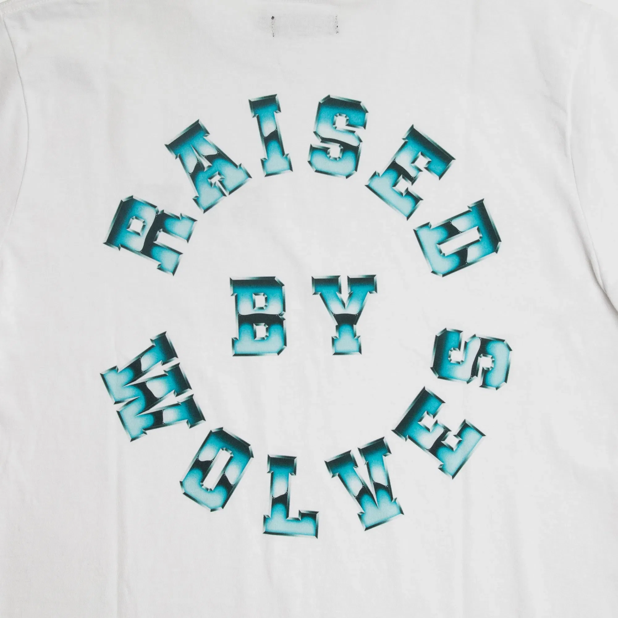 Raised By Wolves Chrome Wheel Tee White