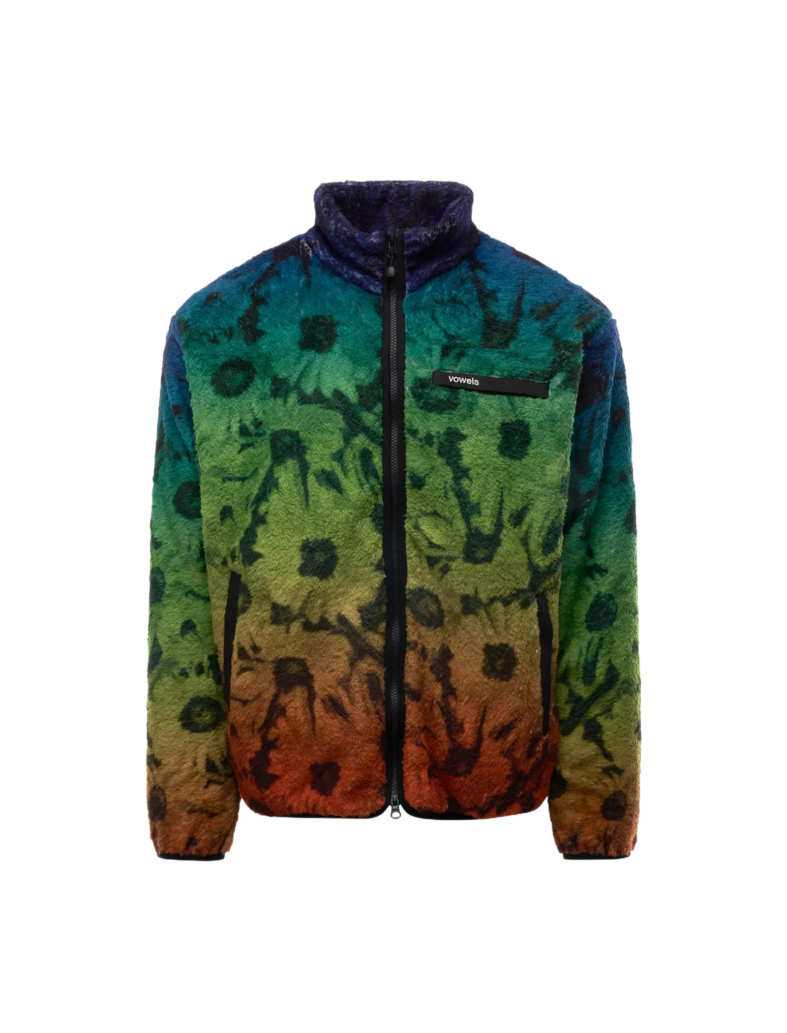 VOWELS PRINTED FLEECE JACKET