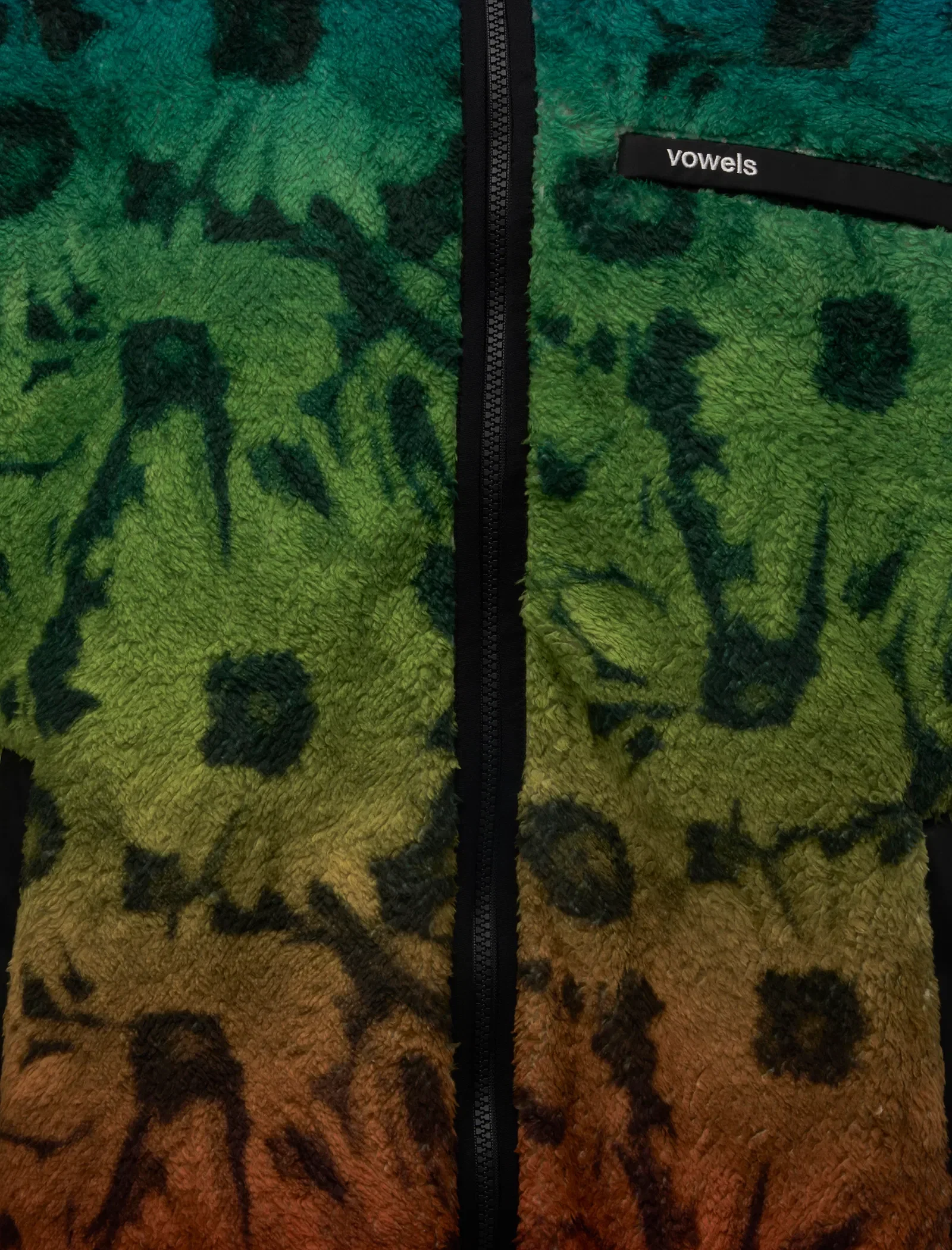 VOWELS PRINTED FLEECE JACKET