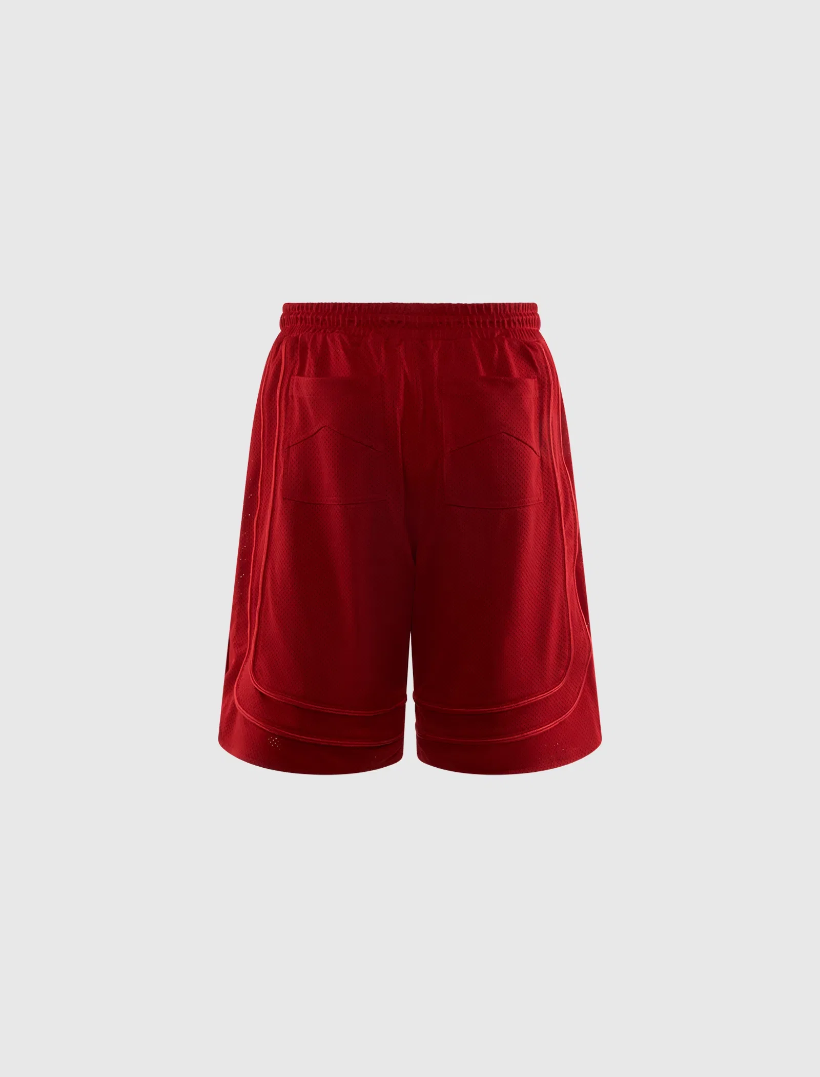 RHUDE BAGGY MESH COLLEGIATE LOGO SHORTS