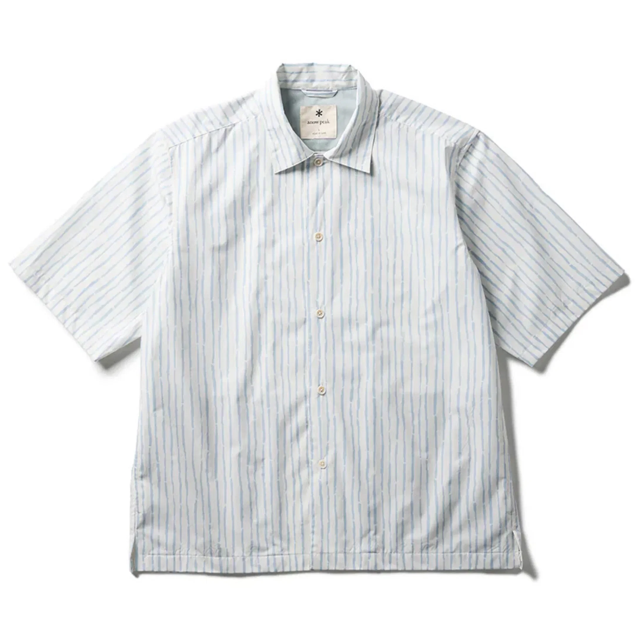 Snow Peak Men's Patterened Shirt Take Light Grey
