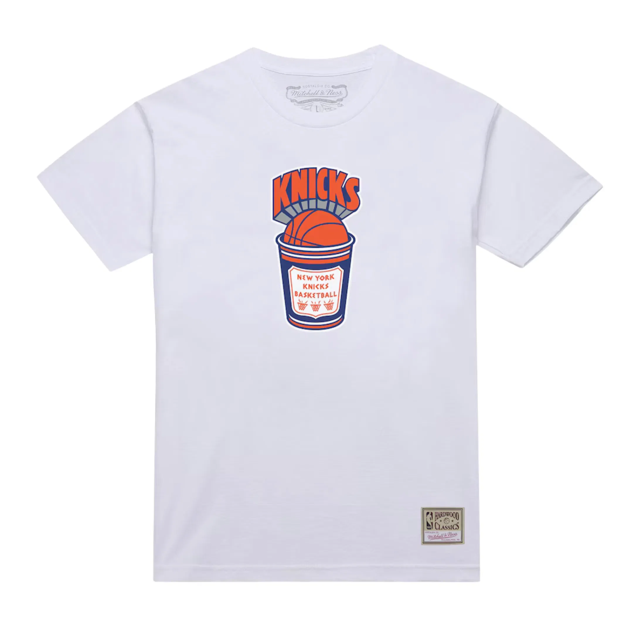 Mitchell & Ness New York Knicks White Hardwood Classics Coffee T-Shirt White