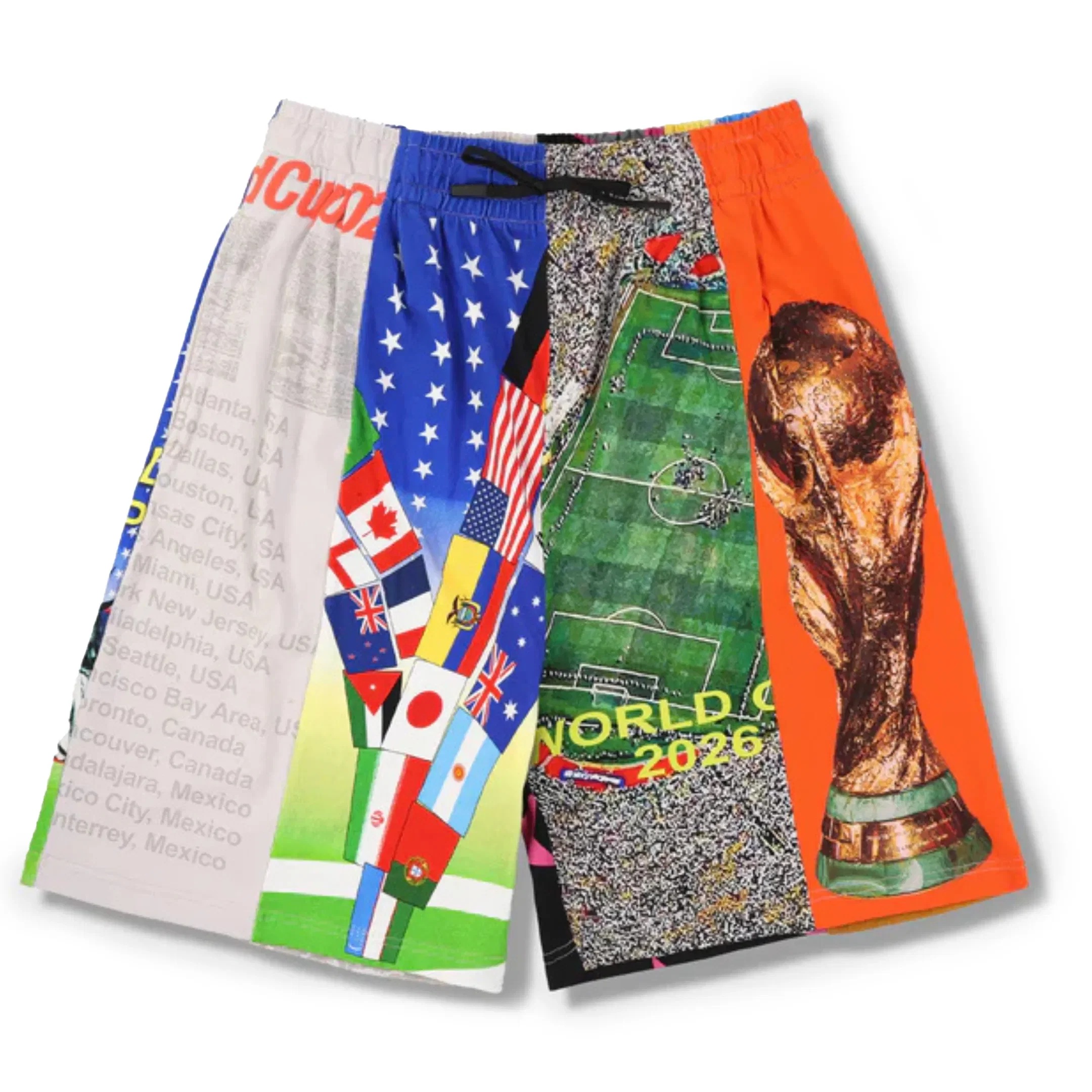 Pleasures Men's World Cup Wide Shorts Multicolor